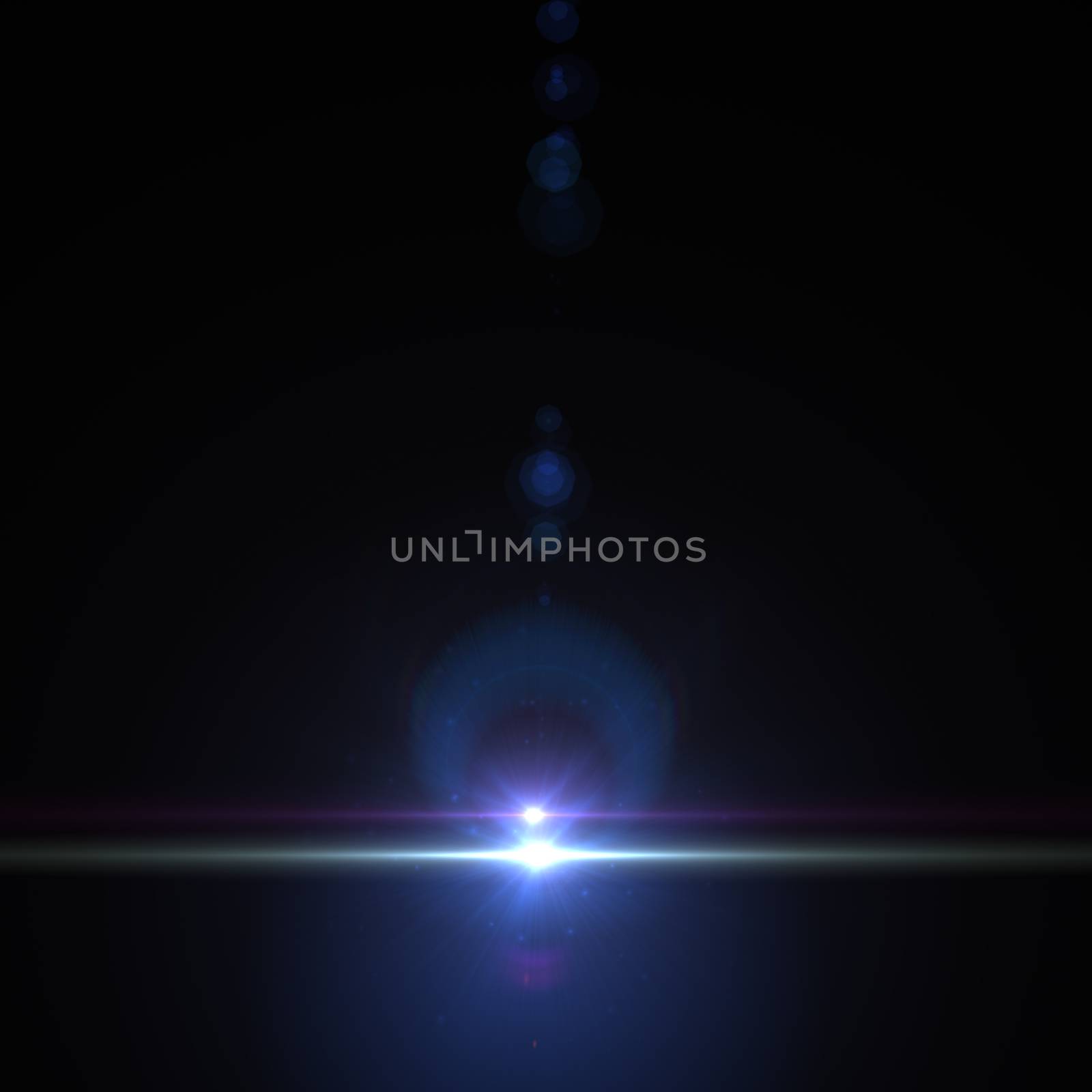 star with lens flare and bokeh effect made in 3d software