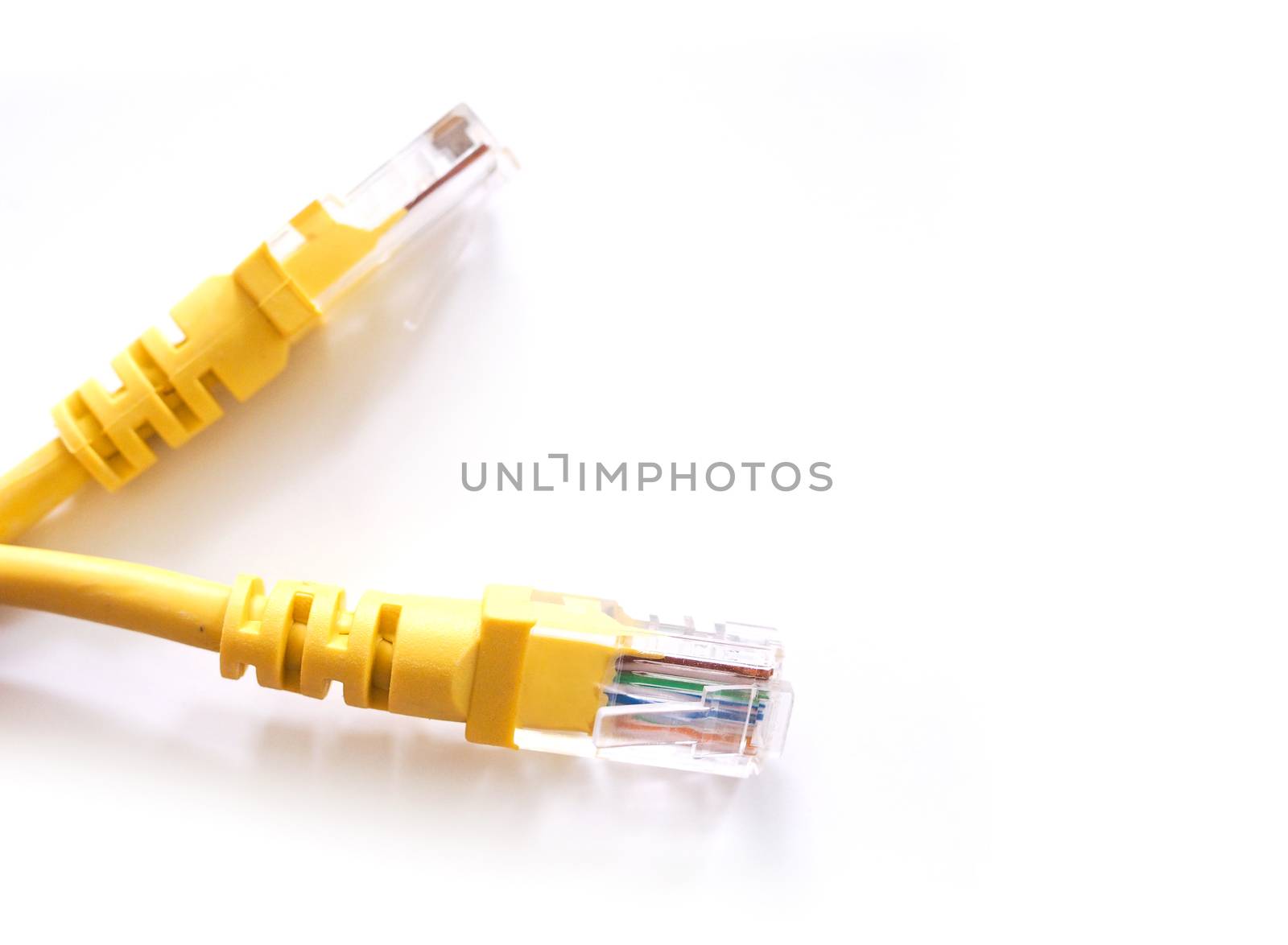 network cables to internet connect isolated on white background by kittima05