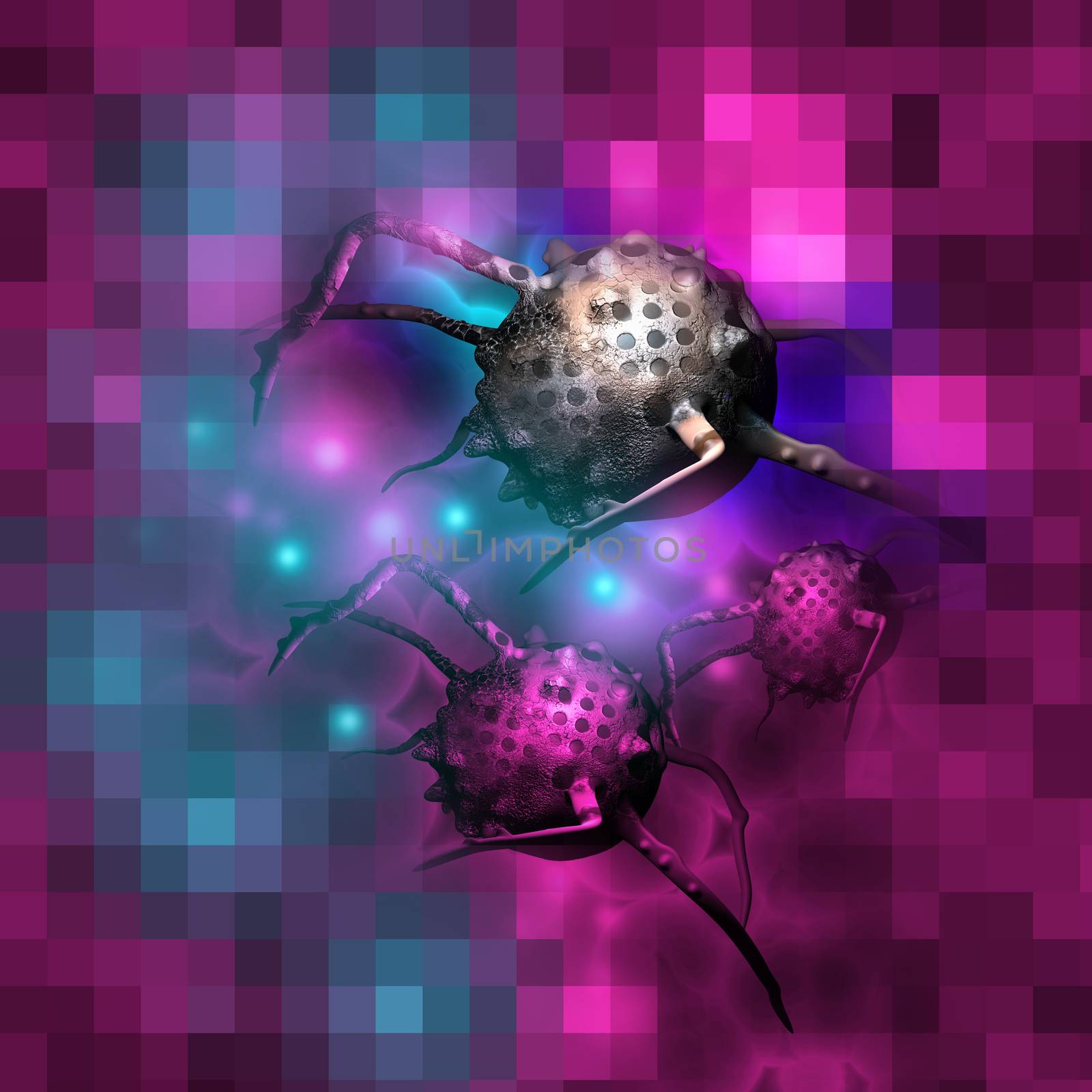 cancer cell pixelated by vitanovski