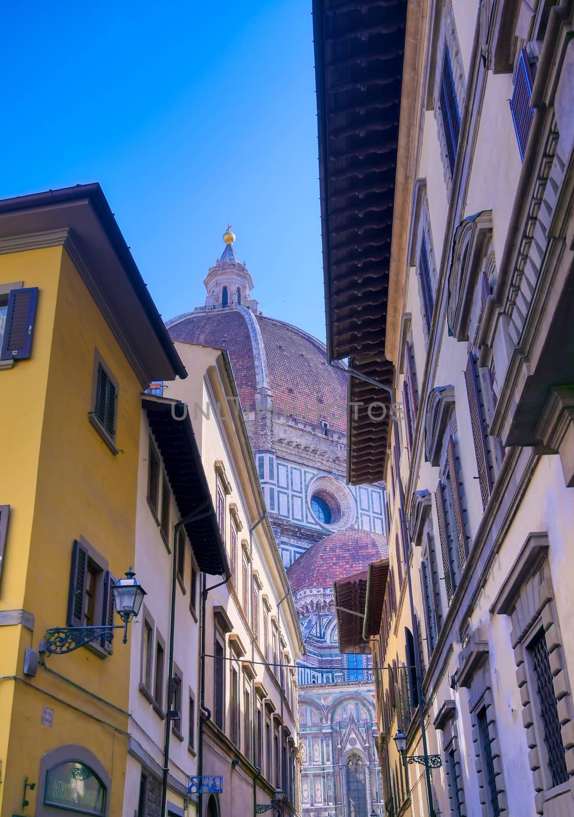 A daytime view of the Florence Cathedral located in Florence, Italy.