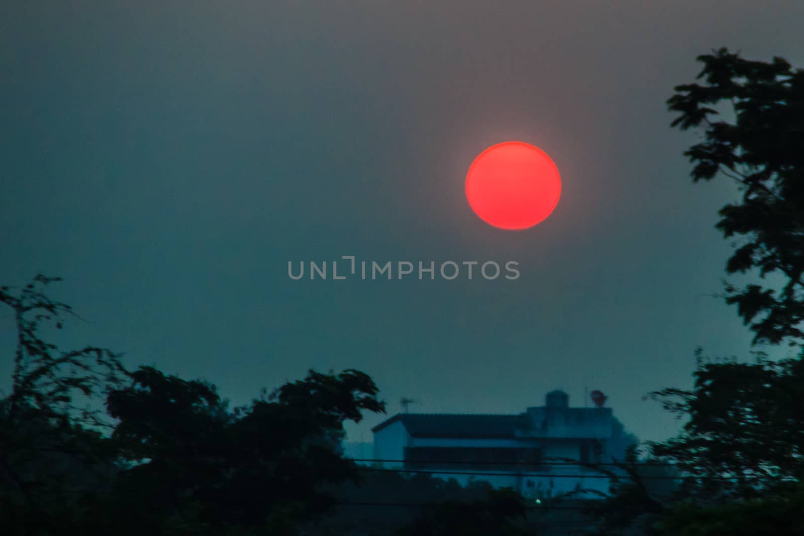 Beautiful Nature Egg Yolk Sunrise with colourful sky environment by kwhisky