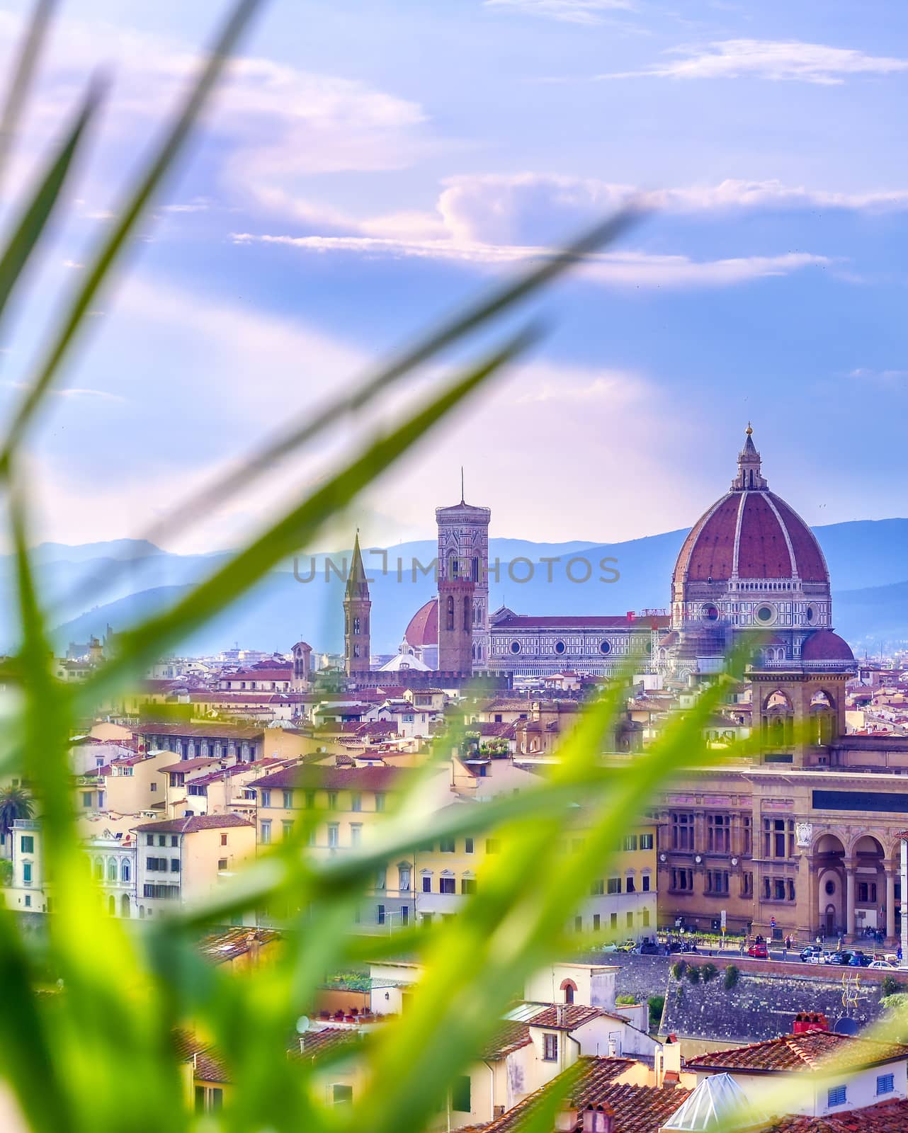 A daytime view of the Florence Cathedral located in Florence, Italy.