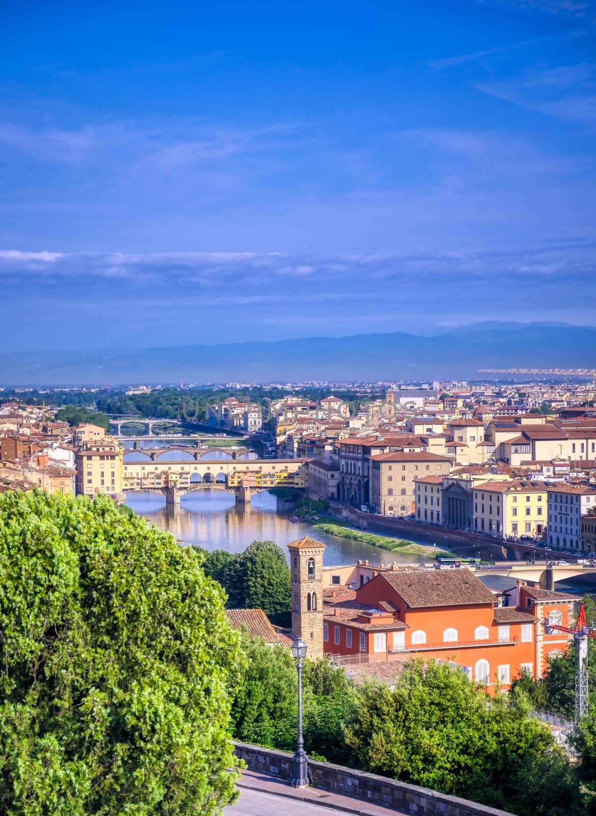 Florence, Italy along the Arno River.