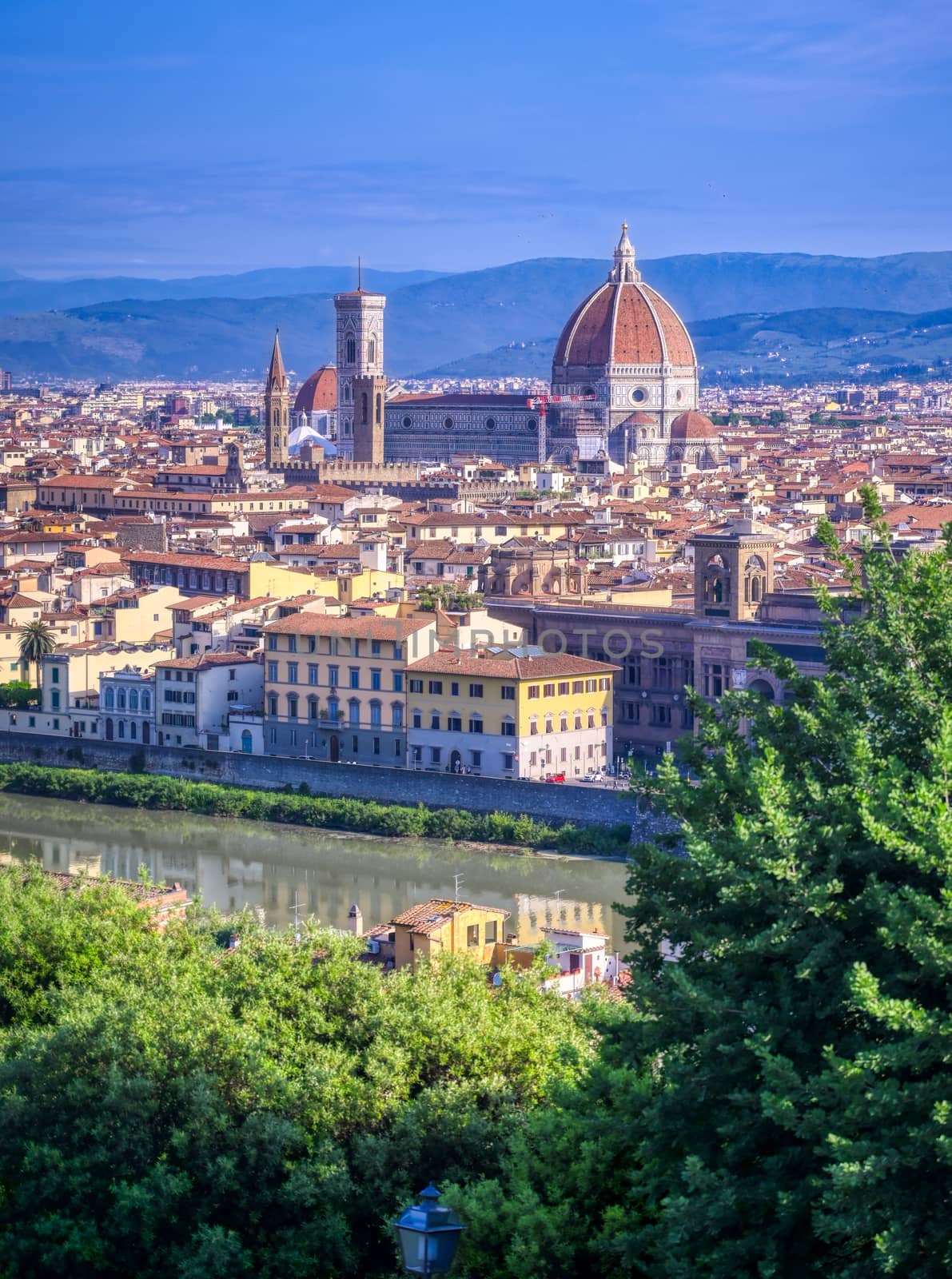 Florence, Italy along the Arno River.