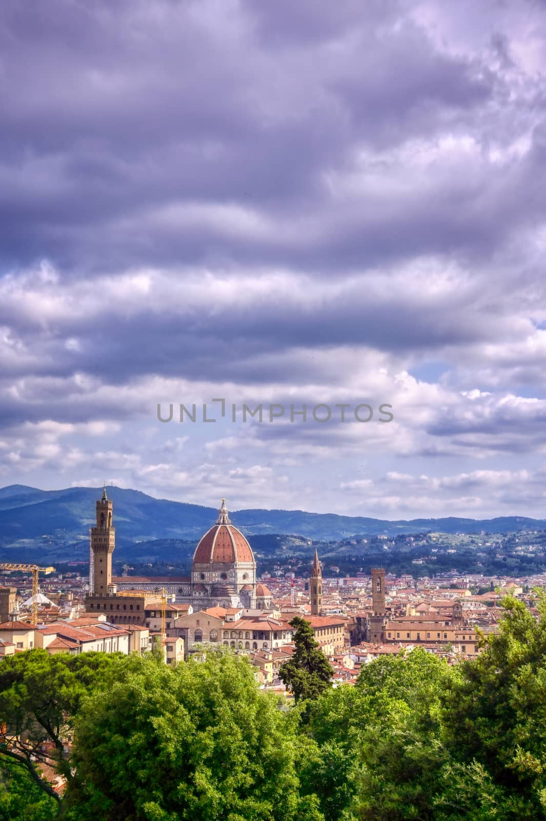 Florence, along the Arno River, in the Tuscany region of Italy.