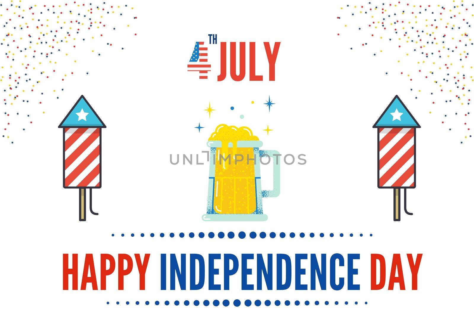 4 th of July Independance Day of United States of America (USA) illustration. This day is celebrated as the birth of American independence