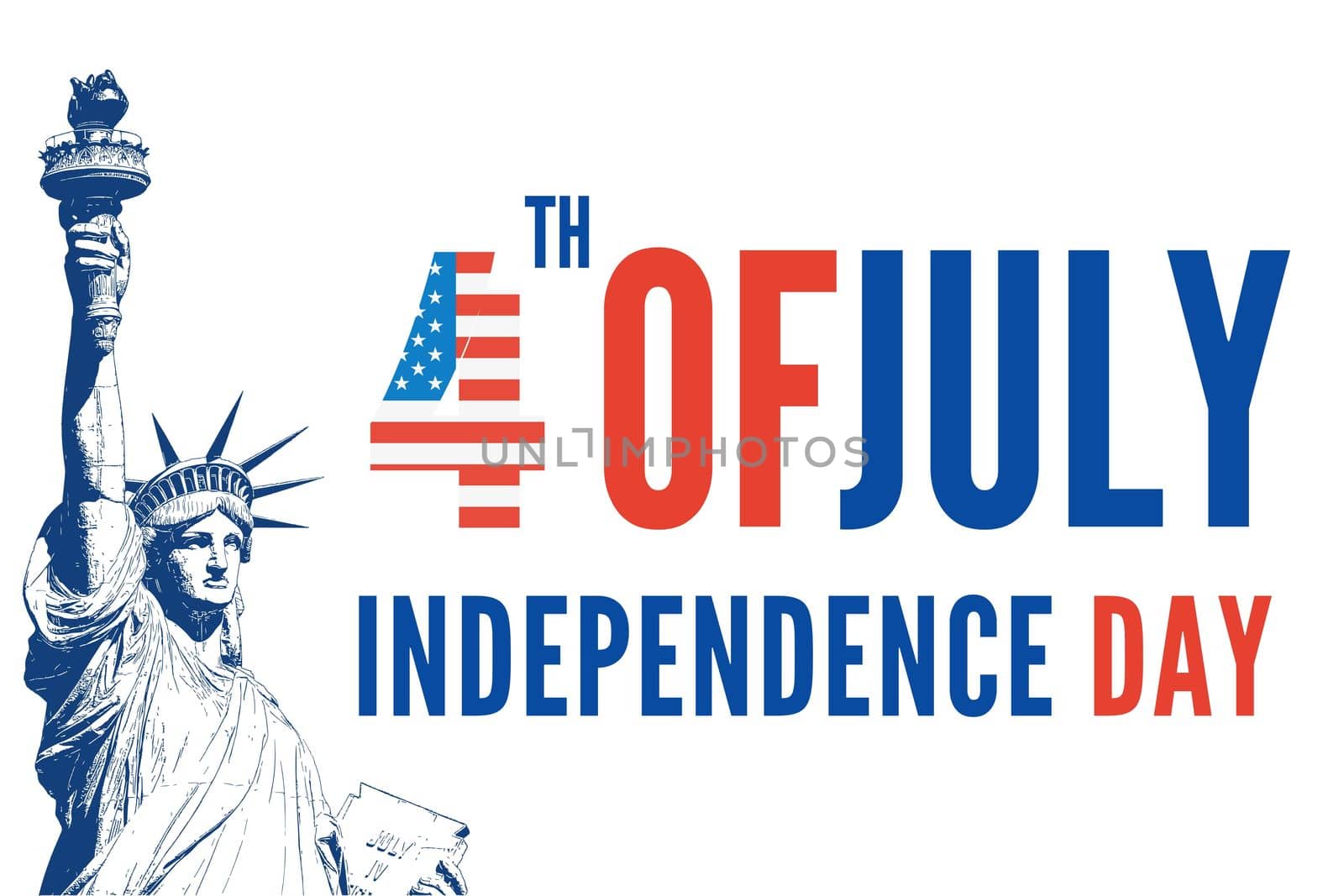 4 th of July Independance Day of United States of America (USA) illustration. This day is celebrated as the birth of American independence