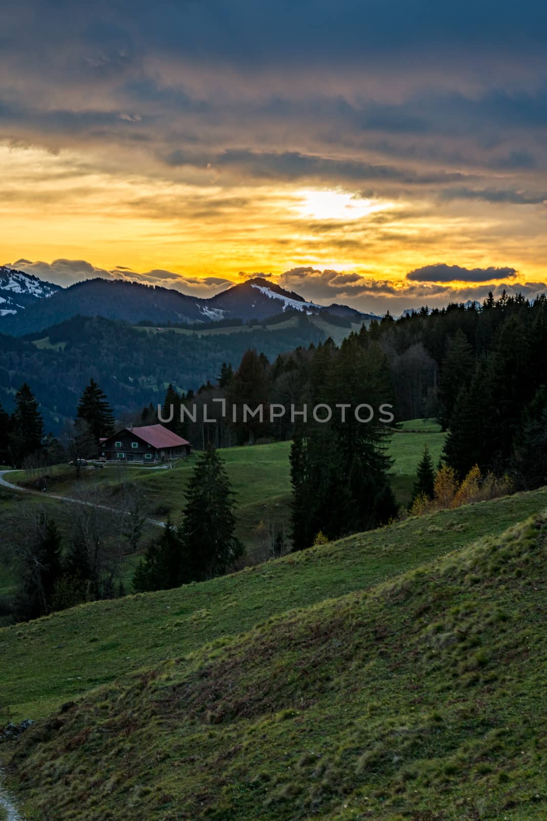 Colorful autumn hike near Immenstadt in the Allgau