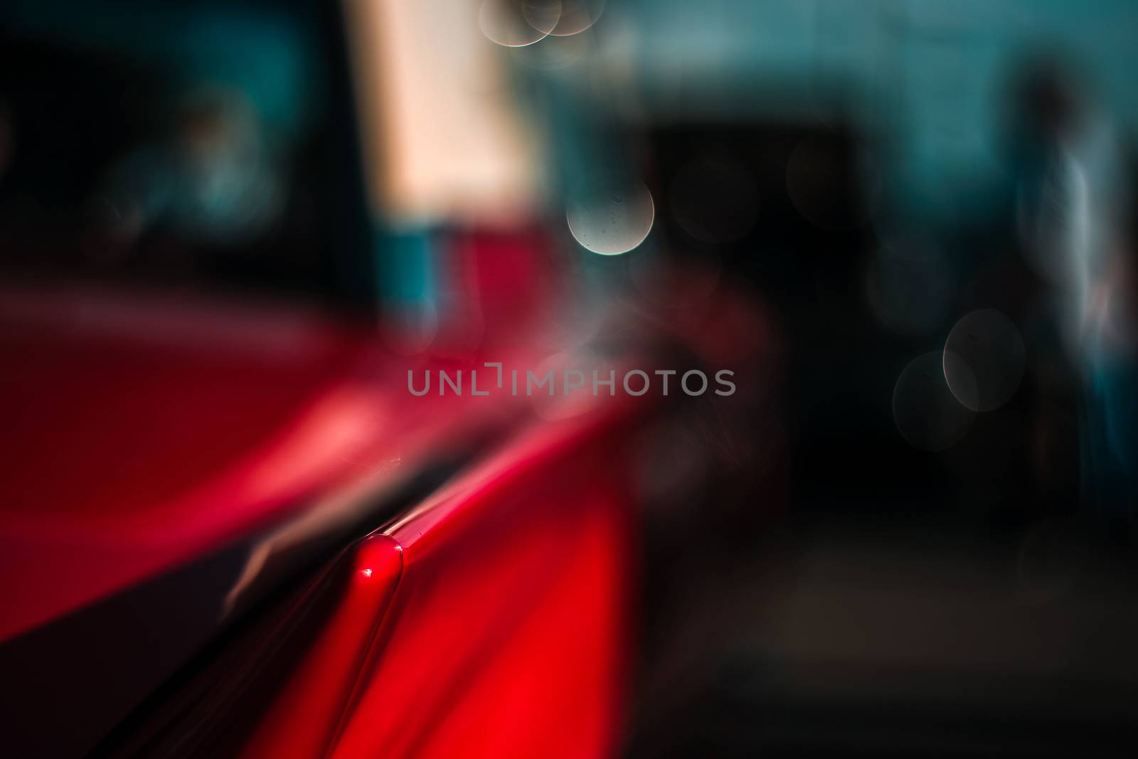 Abstract wallpaper retro car. Soft focus, boke background with copy space. Close-up view part of a vintage old car with bubble bokeh effect.