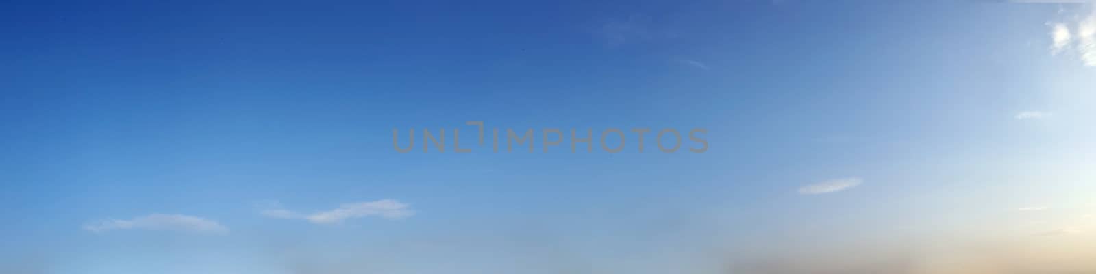 Panorama sky with cloud on a sunny day. Beautiful cirrus cloud.