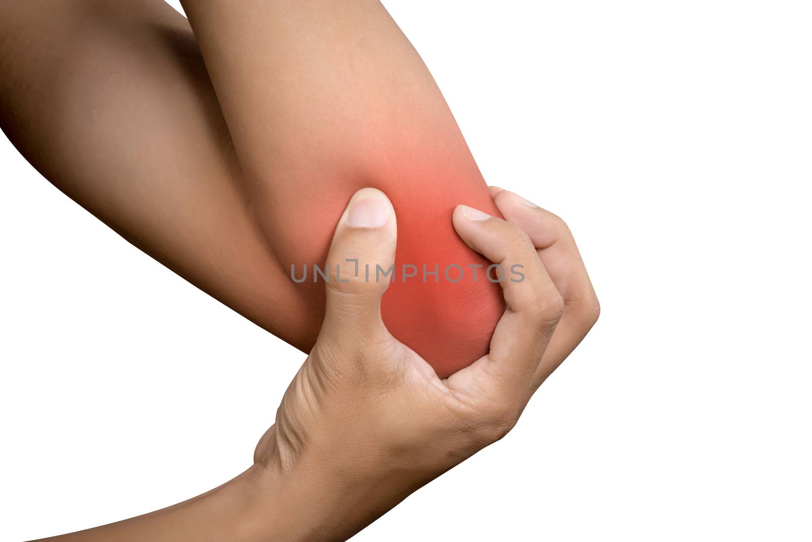 Woman suffering from chronic joint rheumatism. Elbow pain and treatment concept. by asiandelight