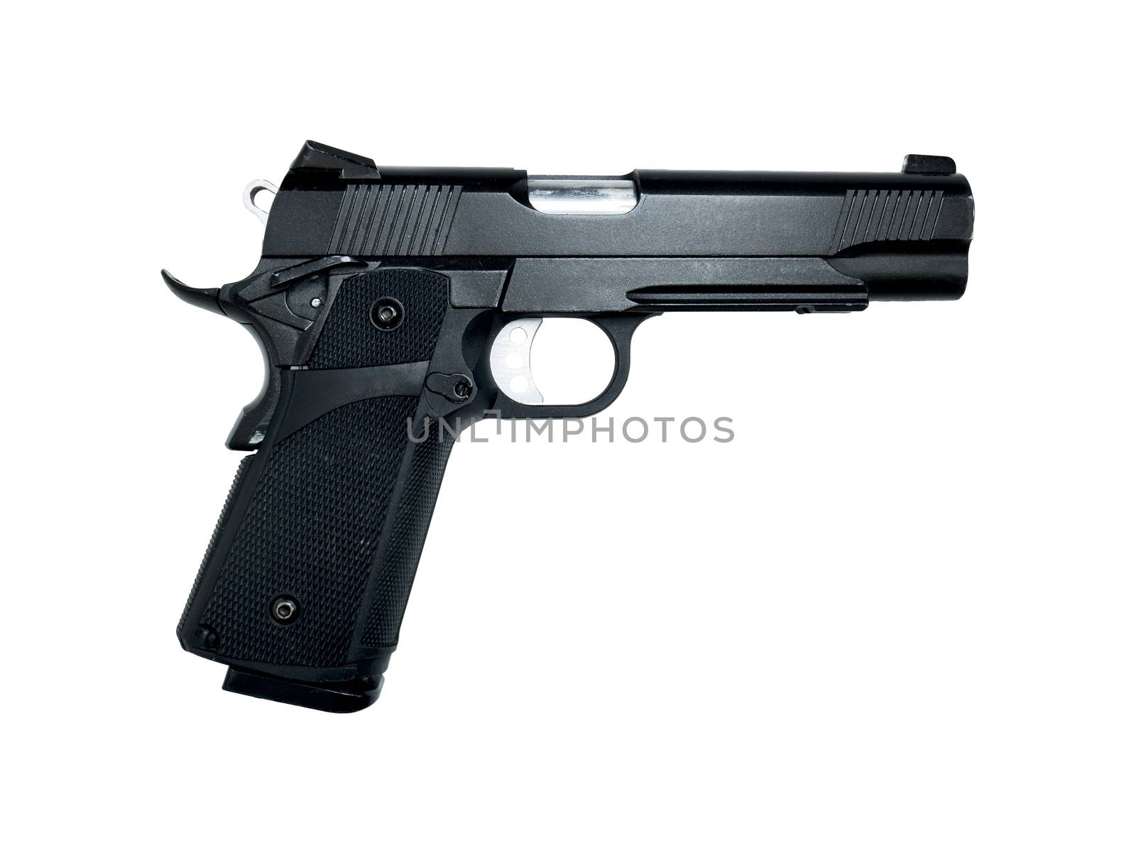 Gun model isolated on white background with clipping path