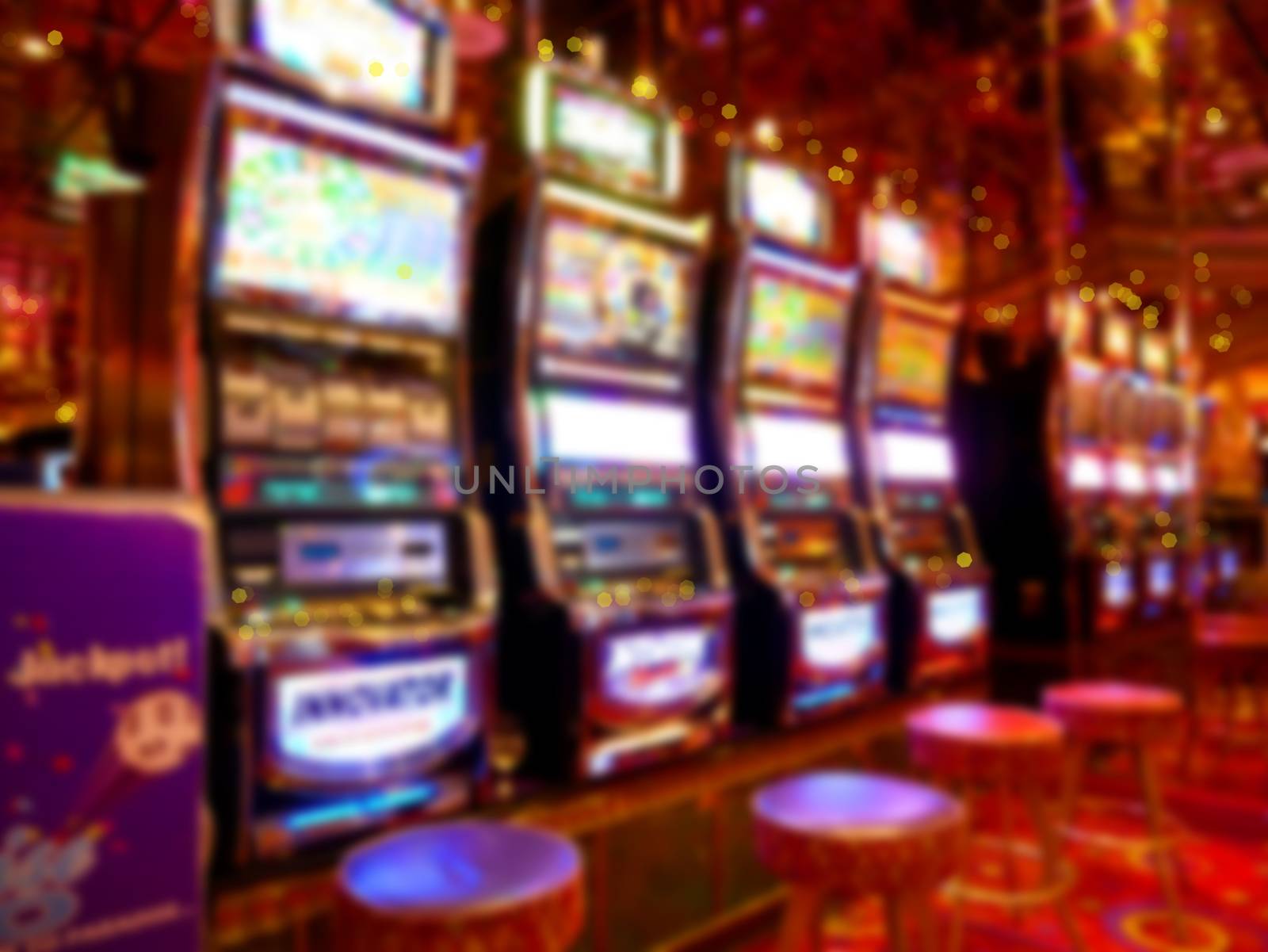 Image of abstract blur slot machine. Casino for background usage