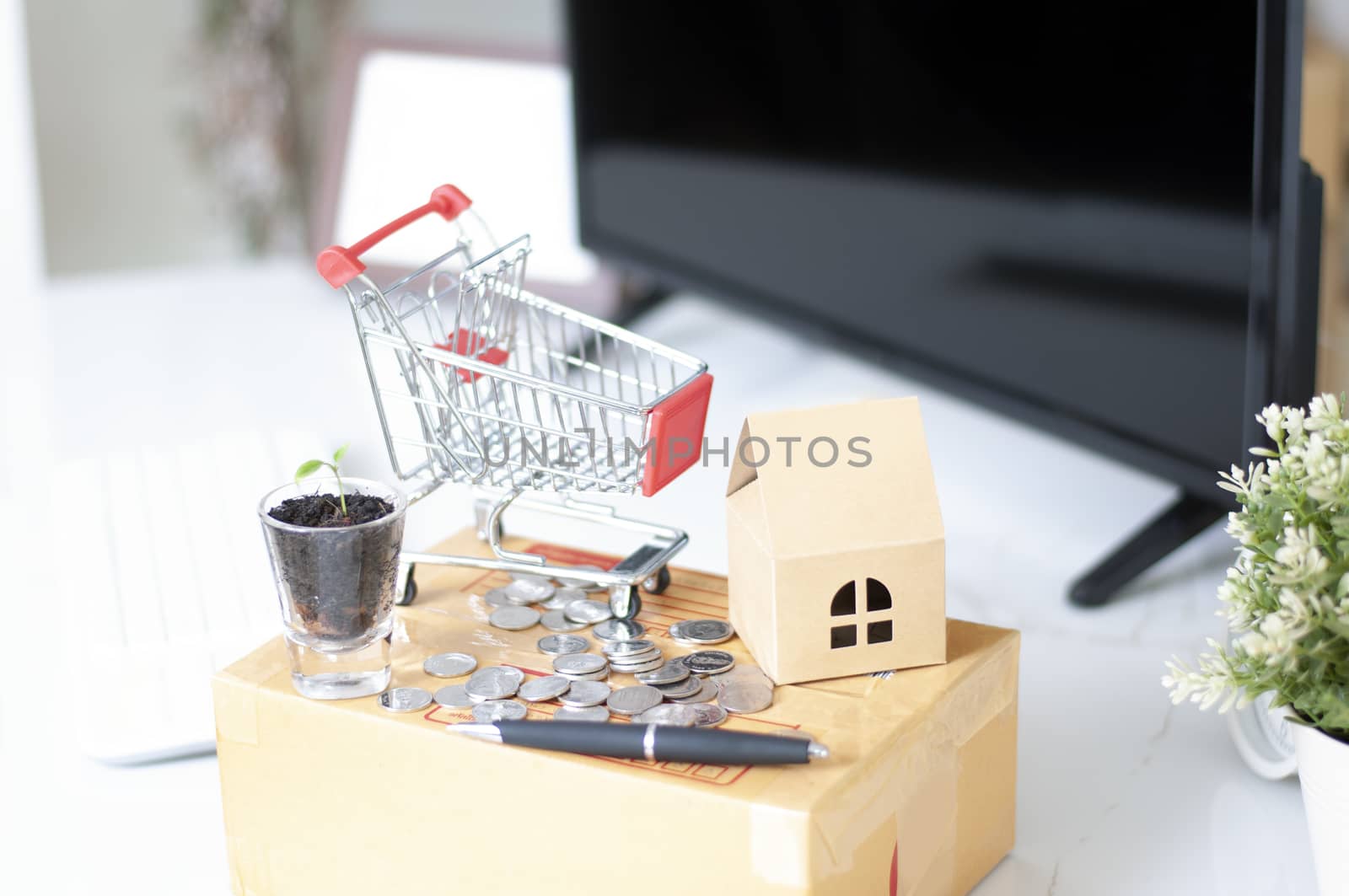 shopping online concept- home delivery for shopping online busin by Kingsman911