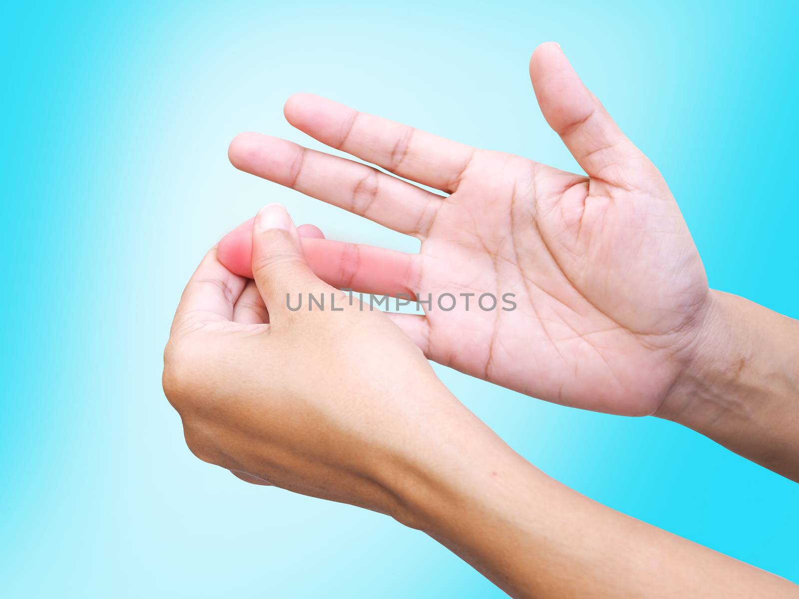 Close-up of hands and fingers pain and inflammation