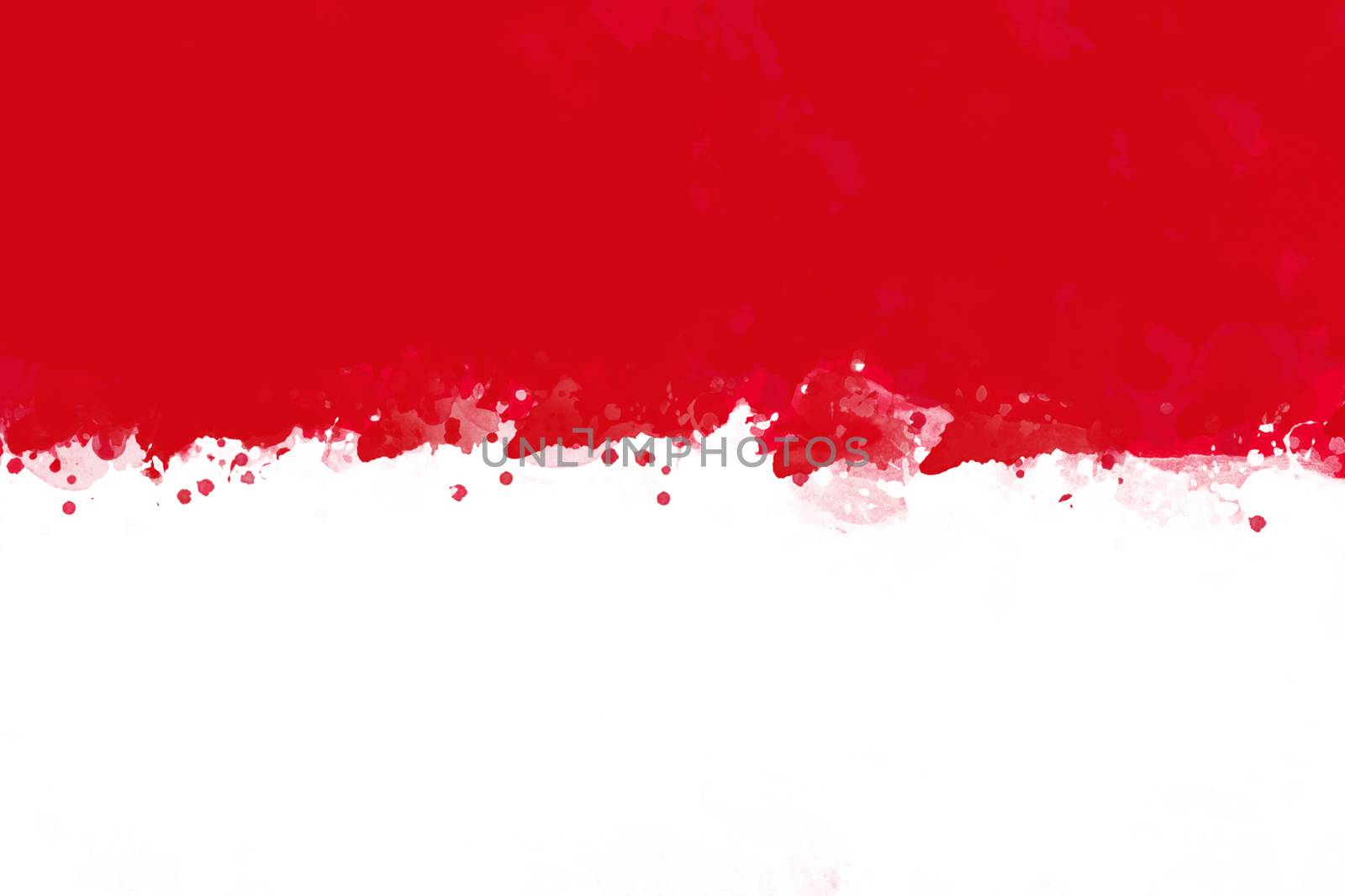 Flag of Indonesia by watercolor paint brush, grunge style