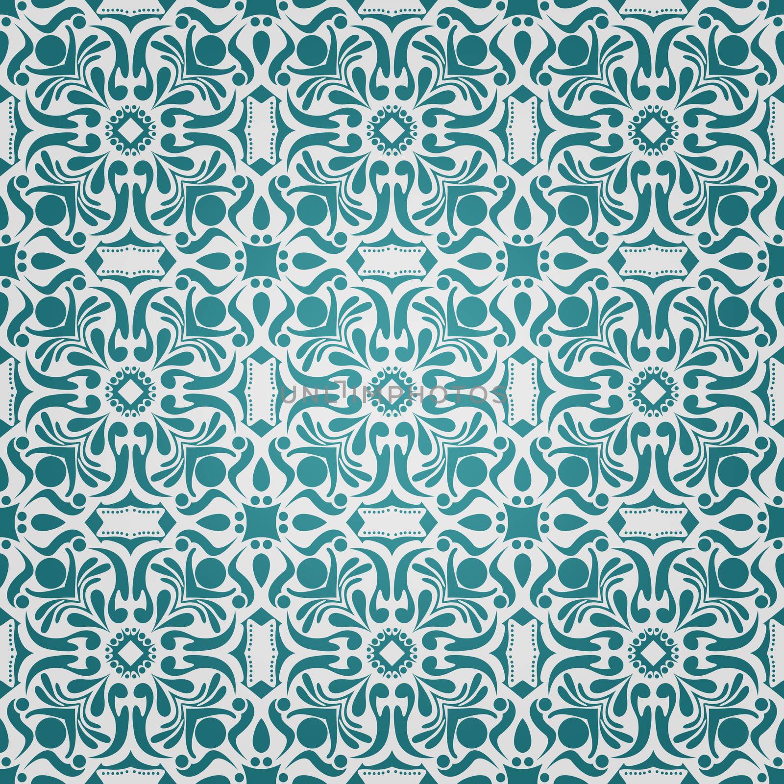 Blue and white vintage floral background pattern wallpaper with gradient