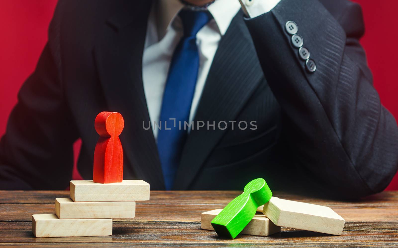 Businessman is upset by defeat of his protege. Loss, failure. Mistake handling. Weakness incompetence, victory of a stronger opponent. Unprofessional. Diplomacy, business. fall short of expectations by iLixe48