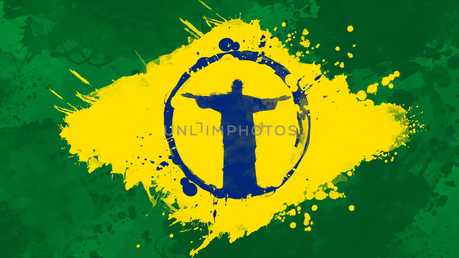 RIO DE JANEIRO, BRAZIL flag painting , grunge style by asiandelight