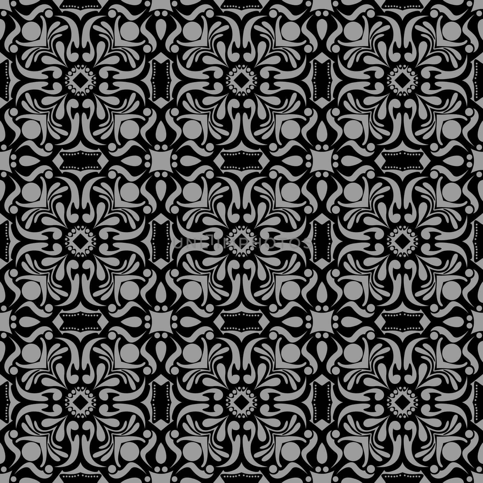 Black and white vintage floral background pattern by asiandelight