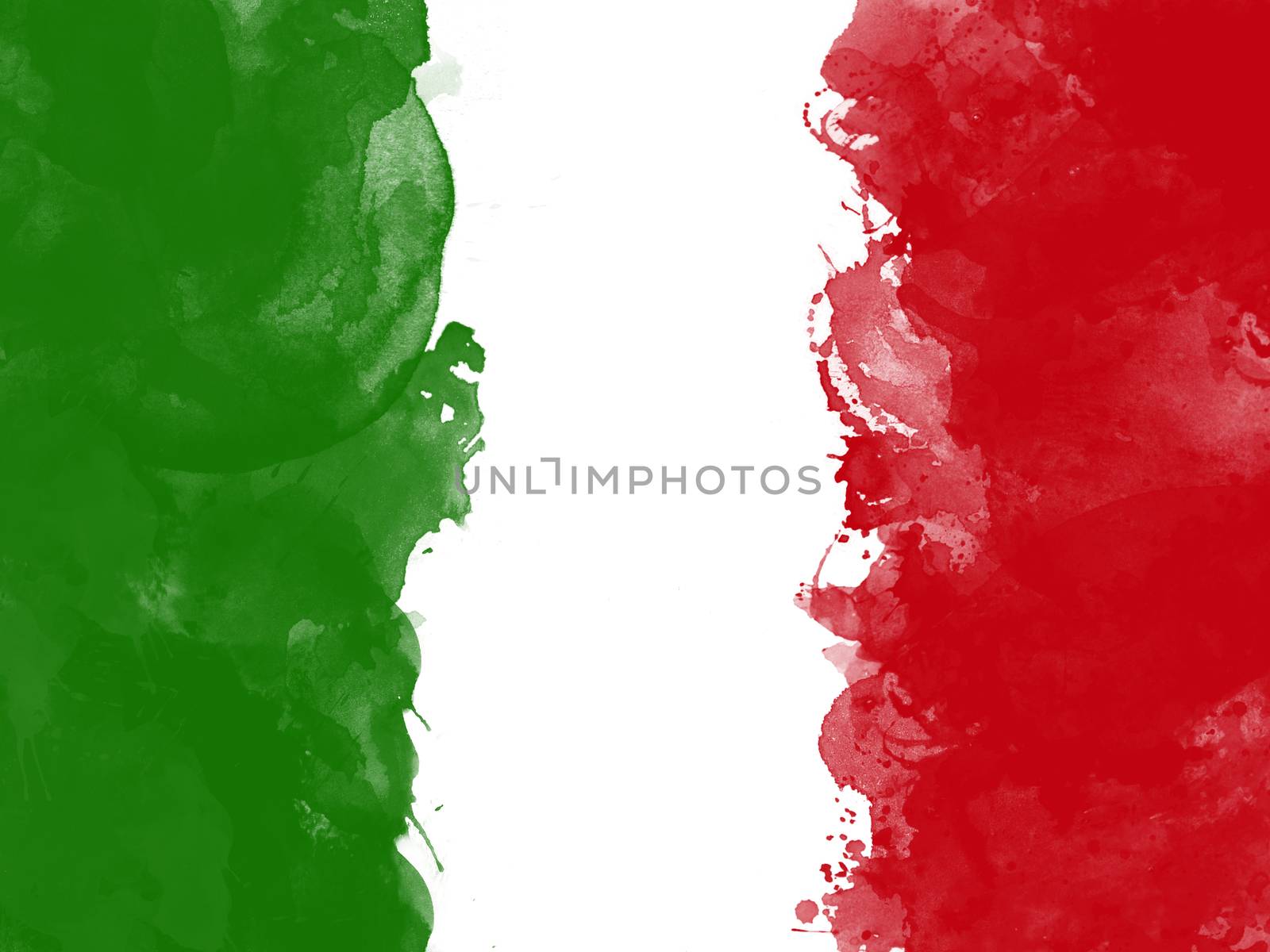 Flag of Italy by watercolor paint brush, grunge style by asiandelight