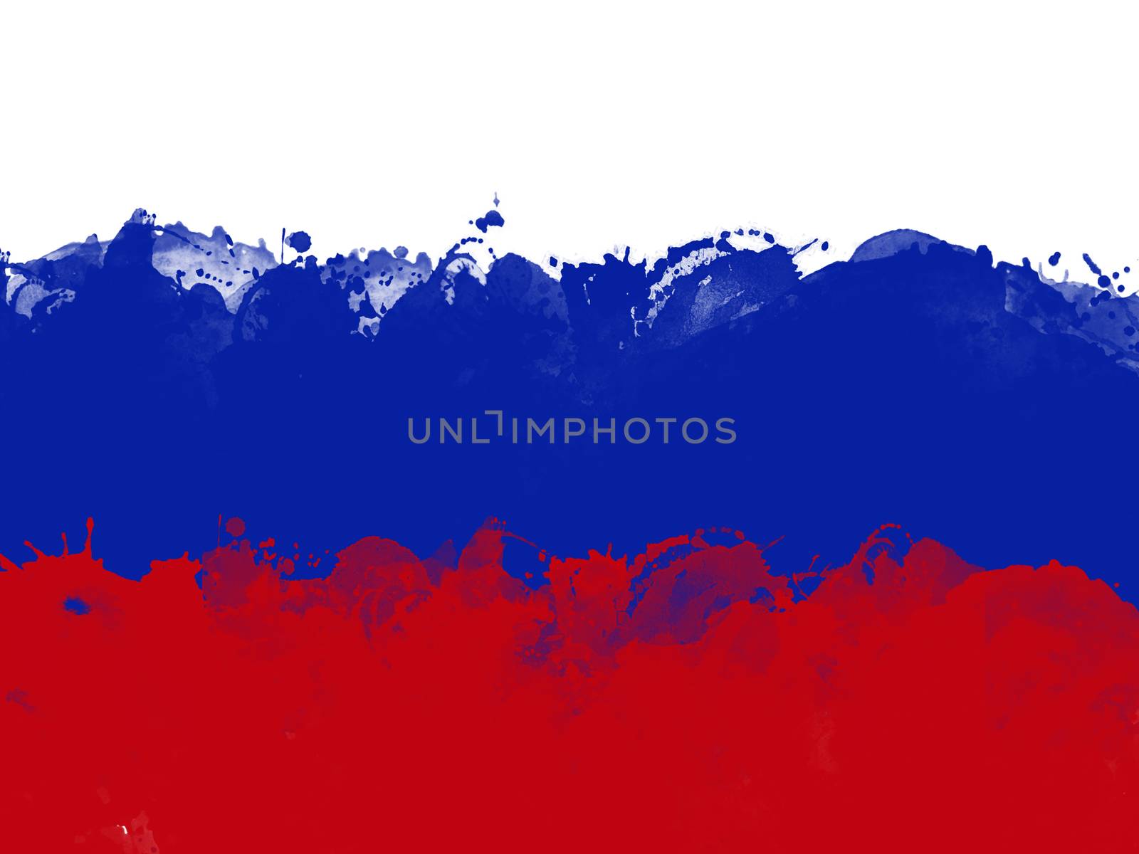 Flag of Russia by watercolor paint brush, grunge style by asiandelight