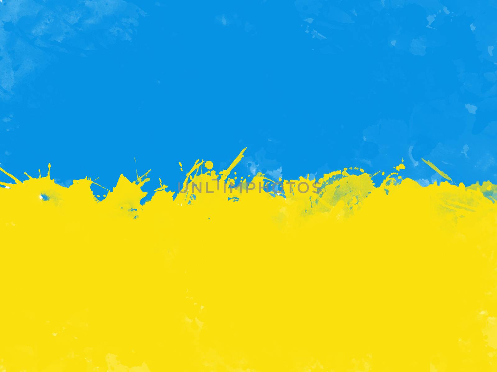Flag of Ukraine by watercolor paint brush, grunge style
