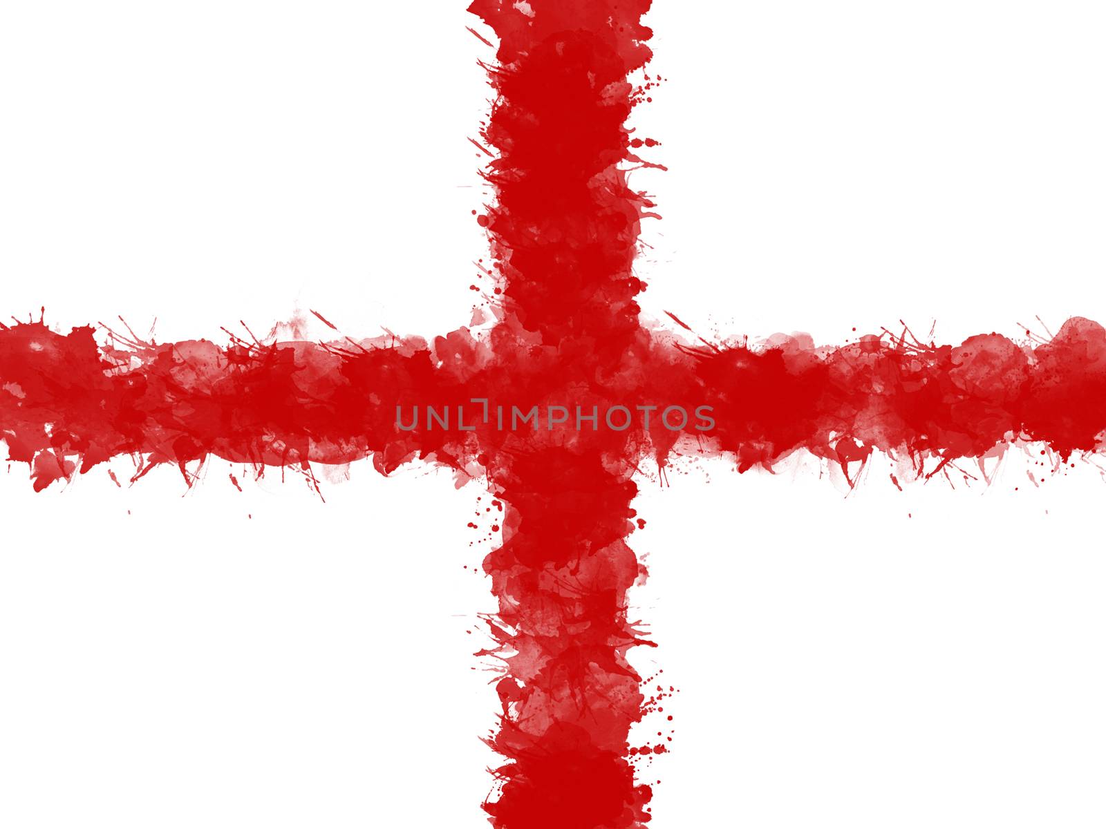 Flag of England by watercolor paint brush, grunge style by asiandelight