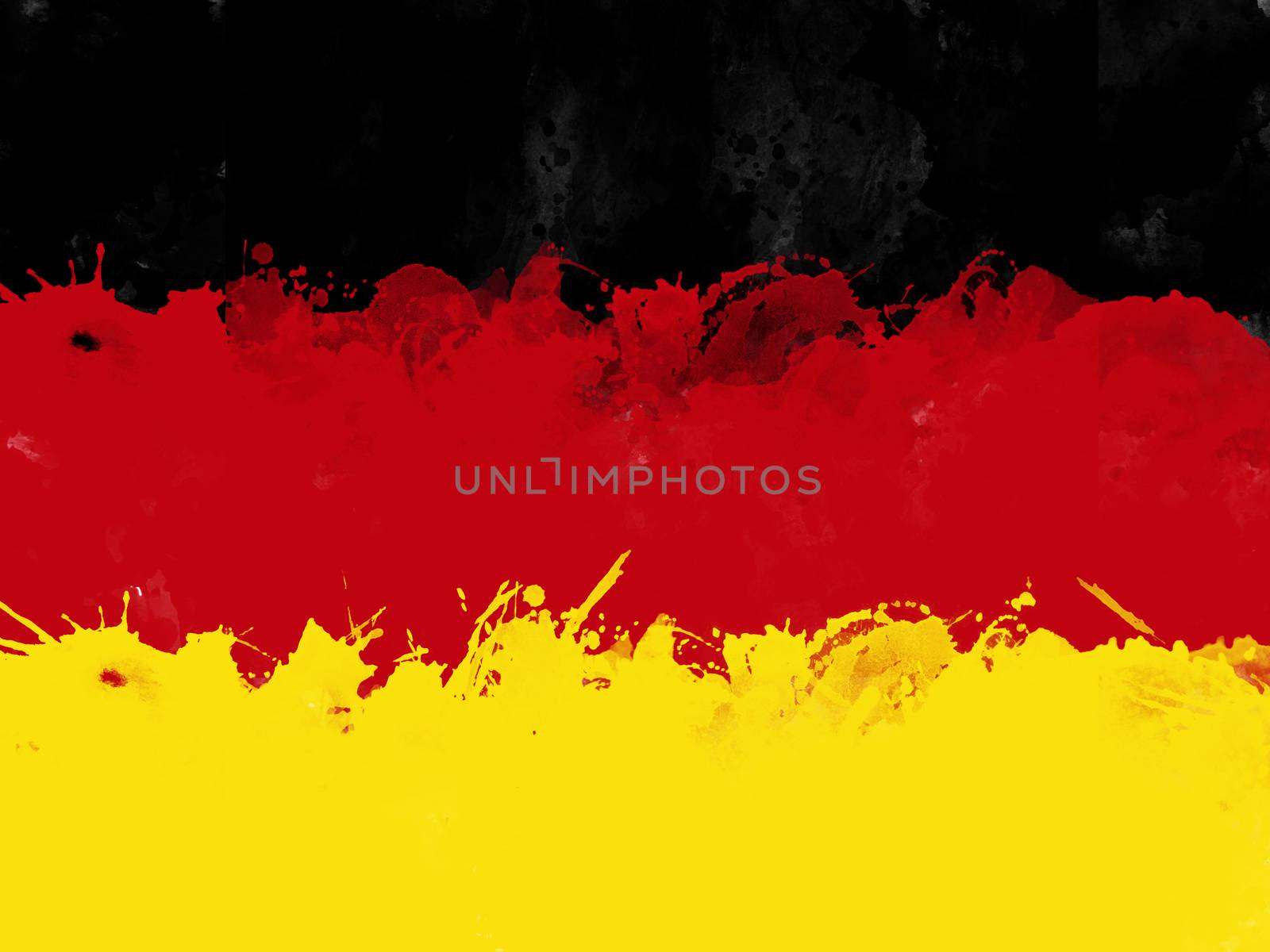 Flag of Federal Republic of Germany by watercolor paint brush, grunge style