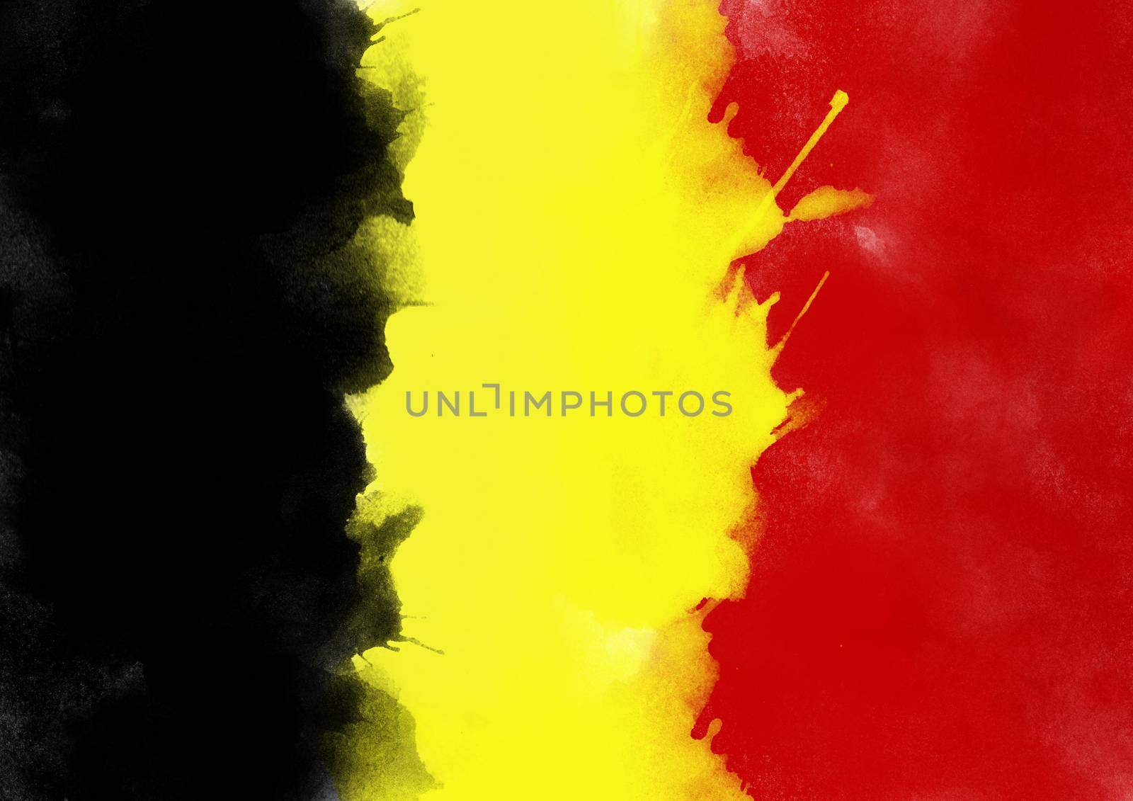 colorful Belgium flag from watercolor, grunge style