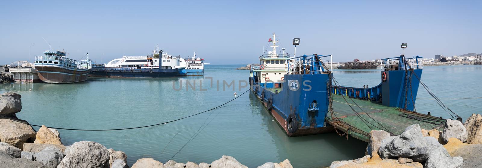 Ferries at Masirah Island harbor, Oman by GABIS