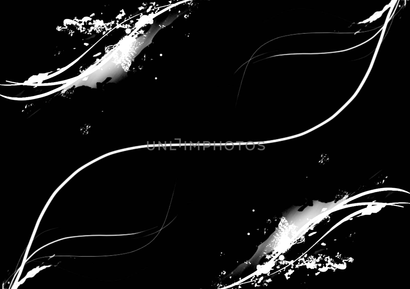 abstract seamless wave white color paint brush on black colour pattern texture background wallpaper by asiandelight