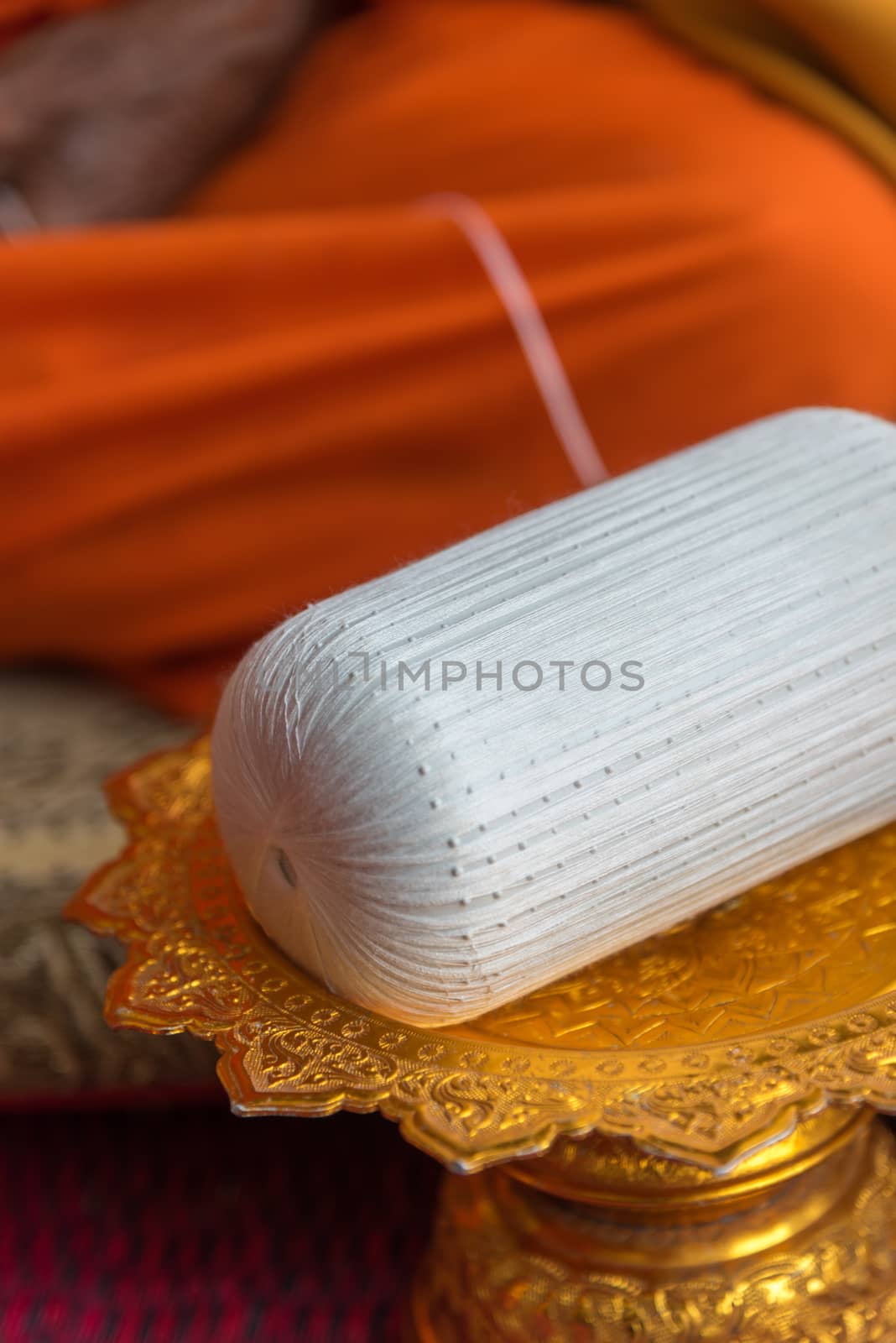 Ang Thong, Thailand - May 21, 2017 : Thai monk ritual for cerebrate the new house or house-warming ceremony in buddhist in Thailand