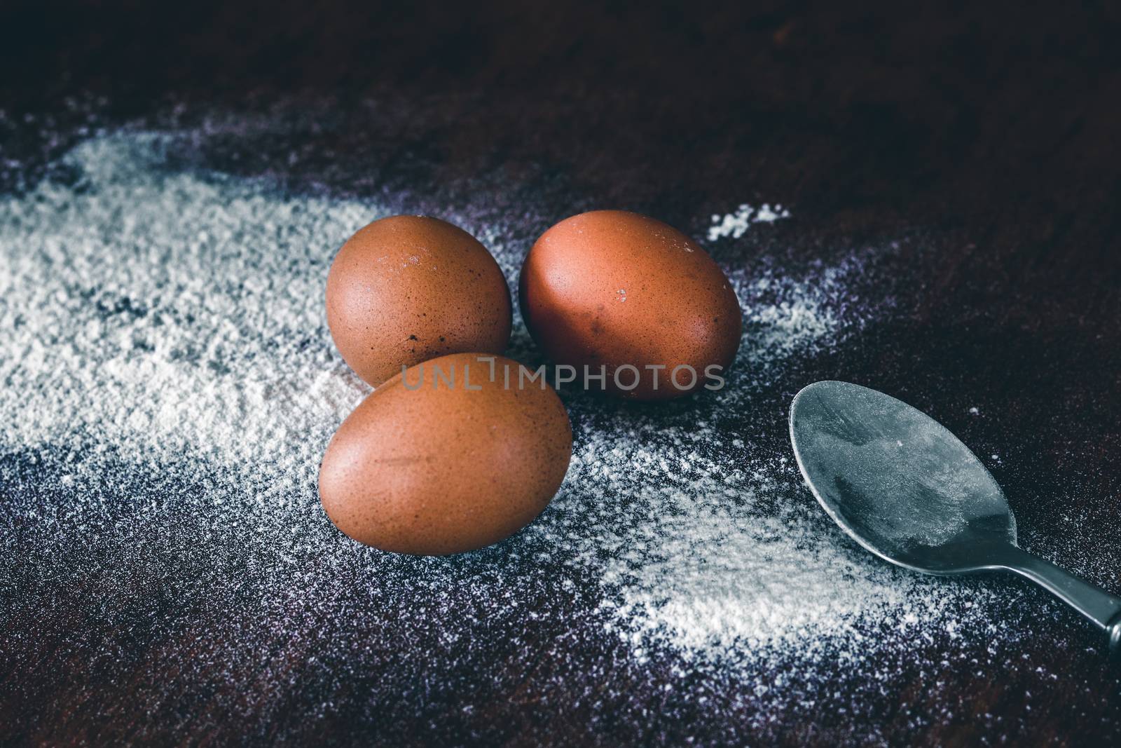 Eggs and Flour on the Table by Sonnet15