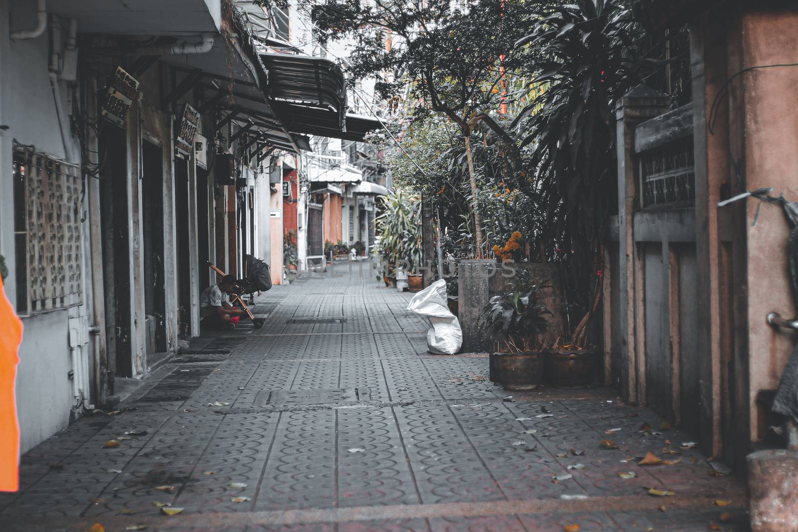 Deserted Alleyways of Chinatown in Bangkok by Sonnet15