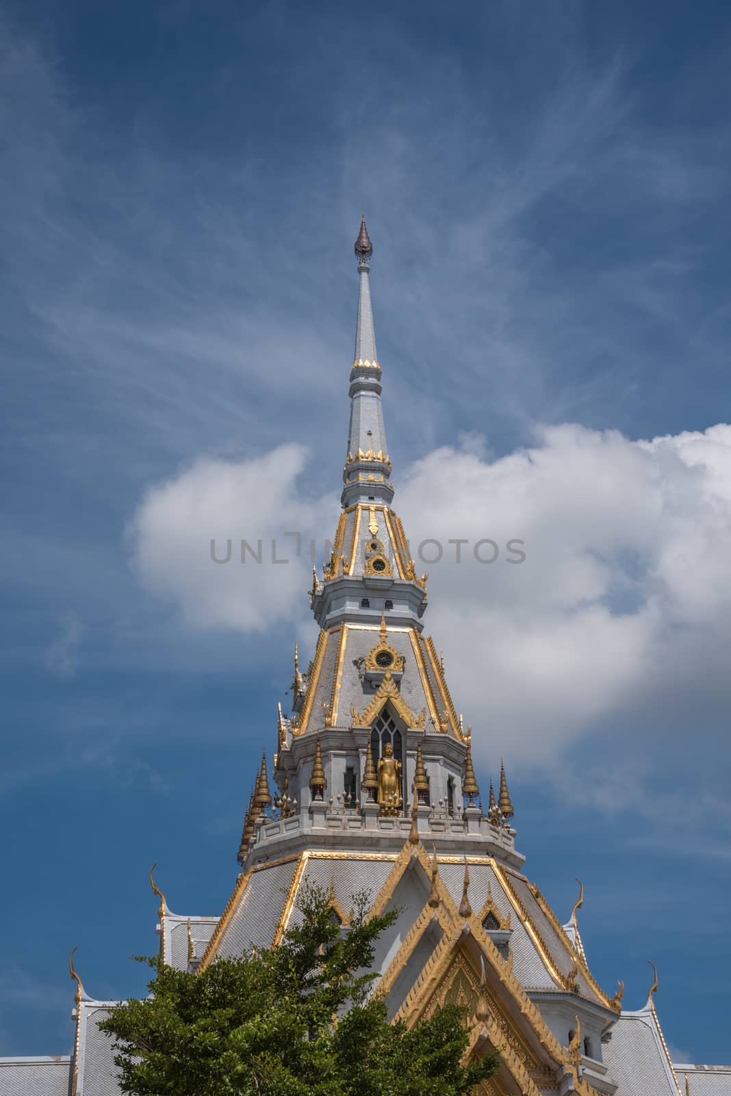 Chachoengsao, Thailand - October 15, 2017 : Wat Sothonwararam is temple alongside the Bang Pakong River, initially named Wat Hong. The temple has the Luangpho Phuttha Sothon the revered Buddha image