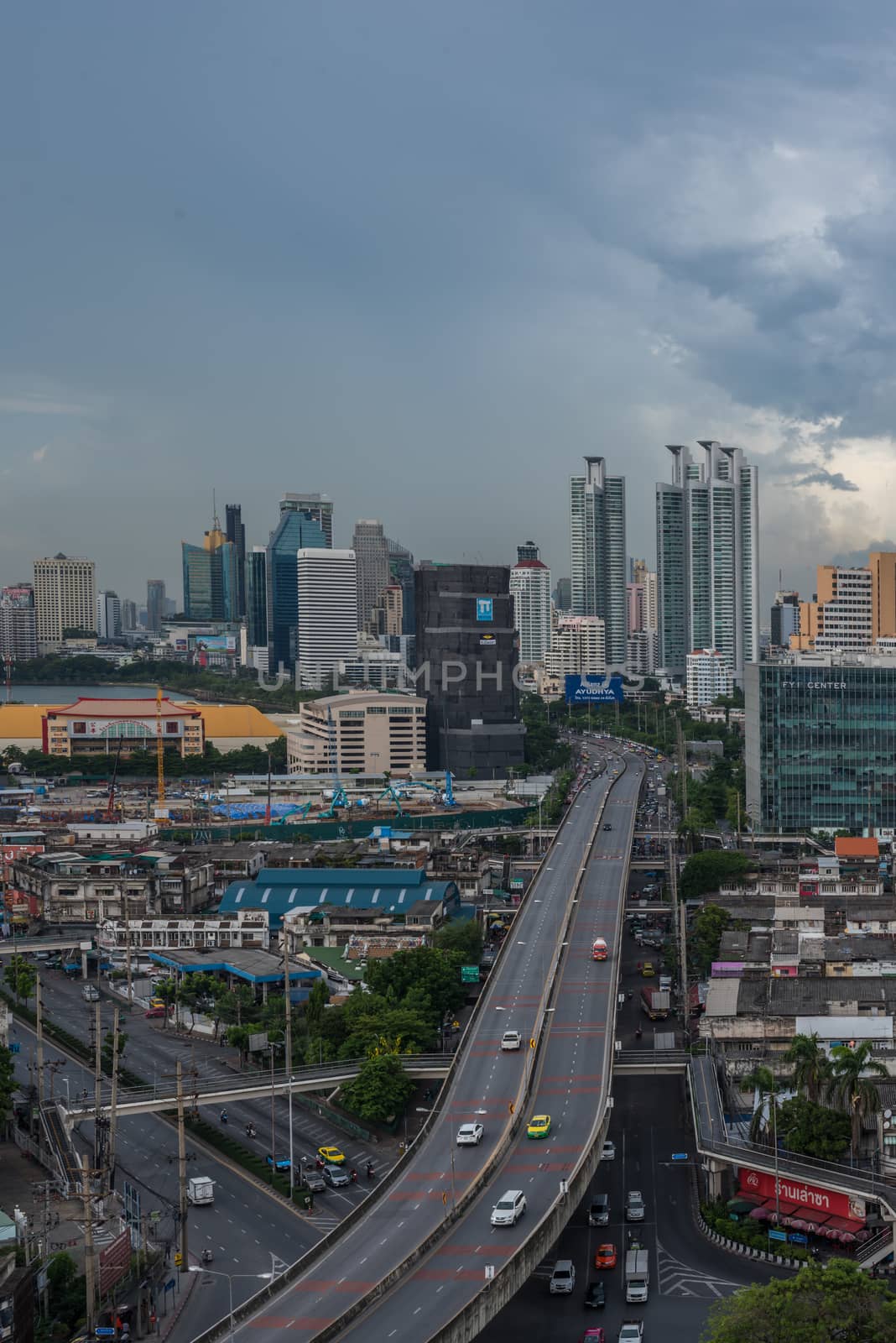 Cityscape with building in city of Bangkok by PongMoji