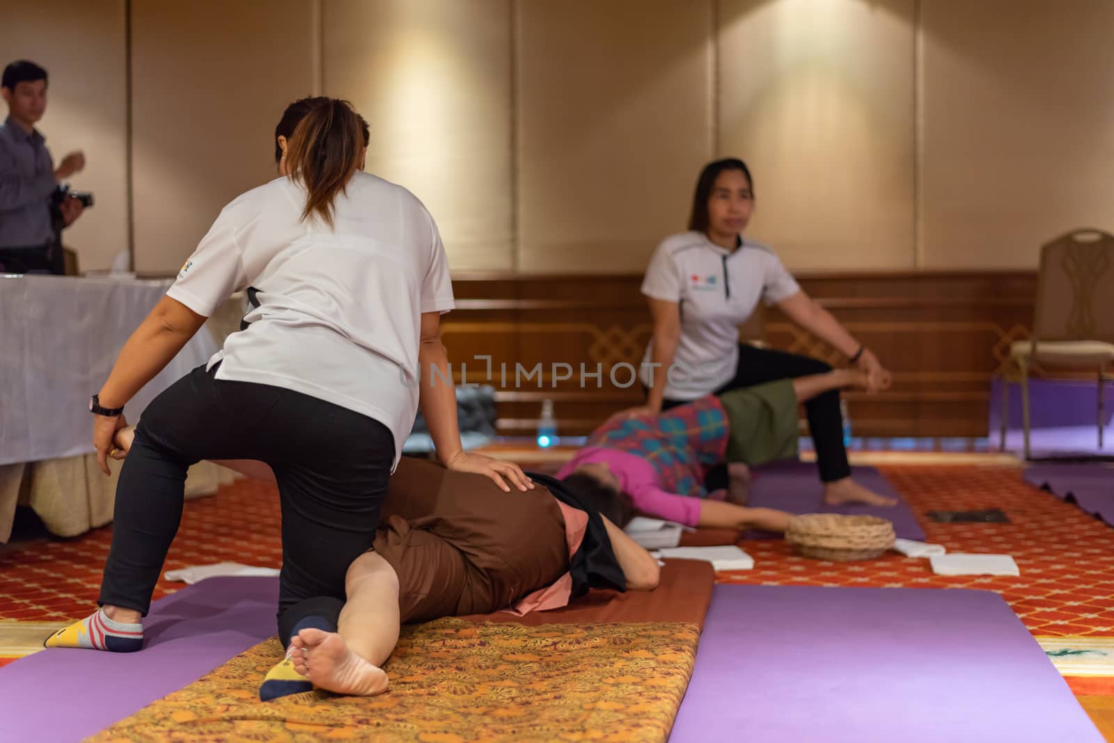 Bangkok, Thailand - June 18, 2018 : Unidentified Thai woman to take of service Thai traditional massage for treat aches and pains.