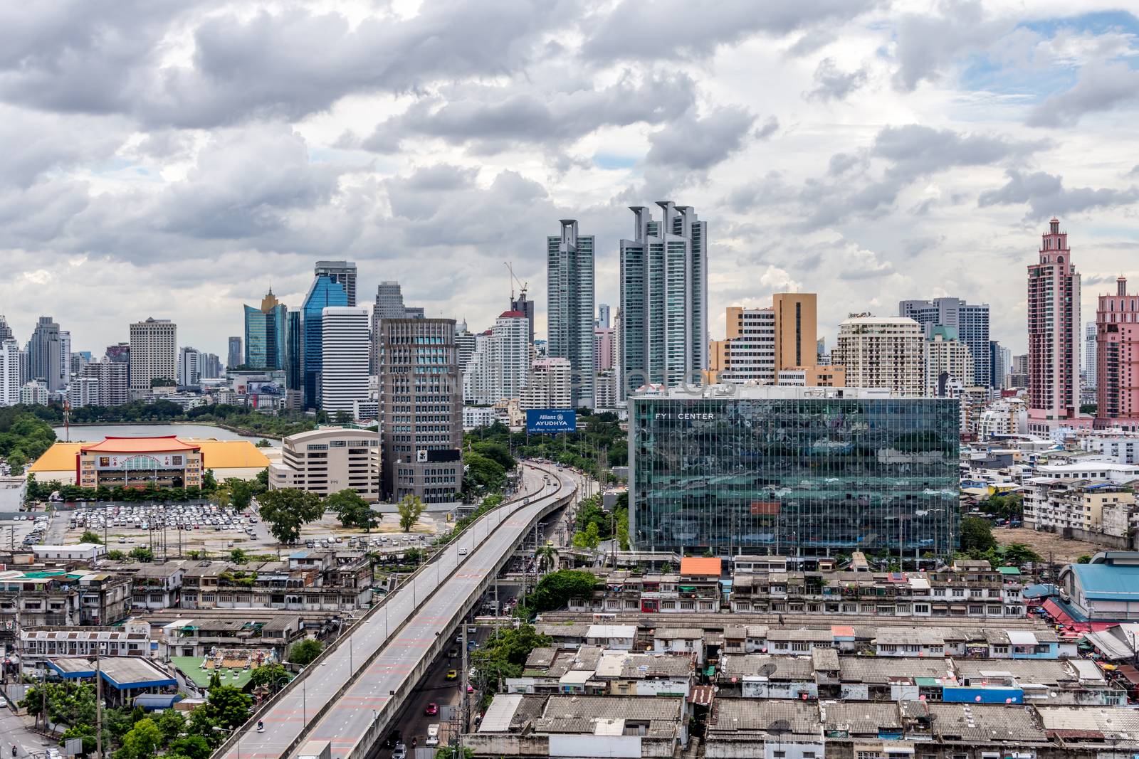 Bangkok, Thailand - June 24, 2016 : Cityscape and transportation in daytime of Bangkok city Thailand. Bangkok is the capital and the most populous city of Thailand.