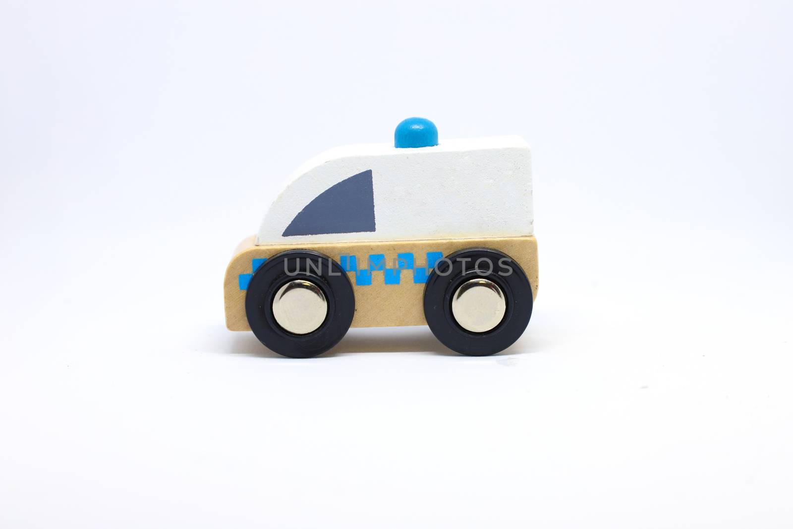 a toy ambulance isolated on white background