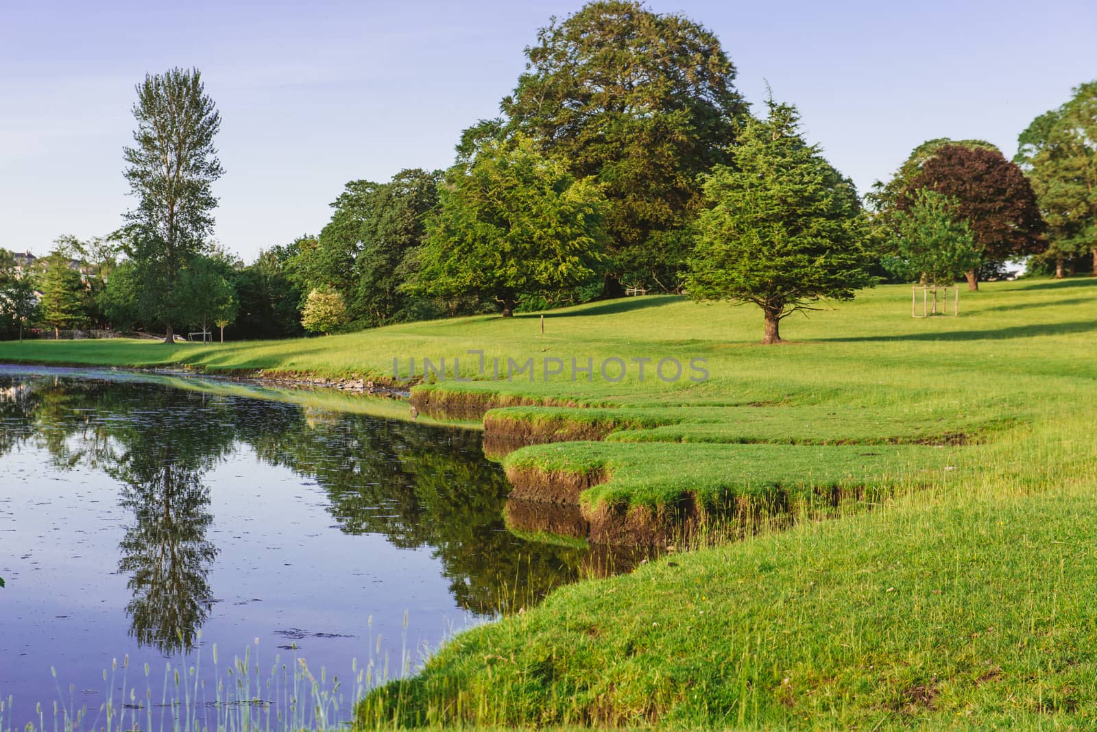 a bend in the River Bela at Dallam Park, Milnthorpe, Cumbria, England by paddythegolfer