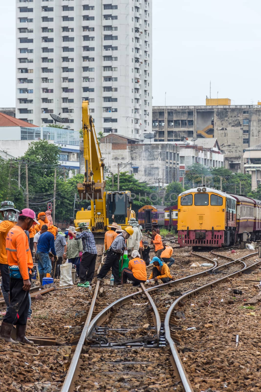 Restoration the railroad tracks for railway train by PongMoji