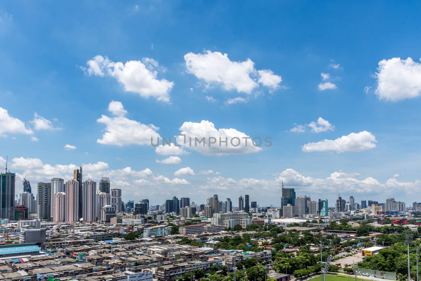 Bangkok, Thailand - July 22, 2016 : Cityscape and transportation in daytime of Bangkok city Thailand. Bangkok is the capital and the most populous city of Thailand.