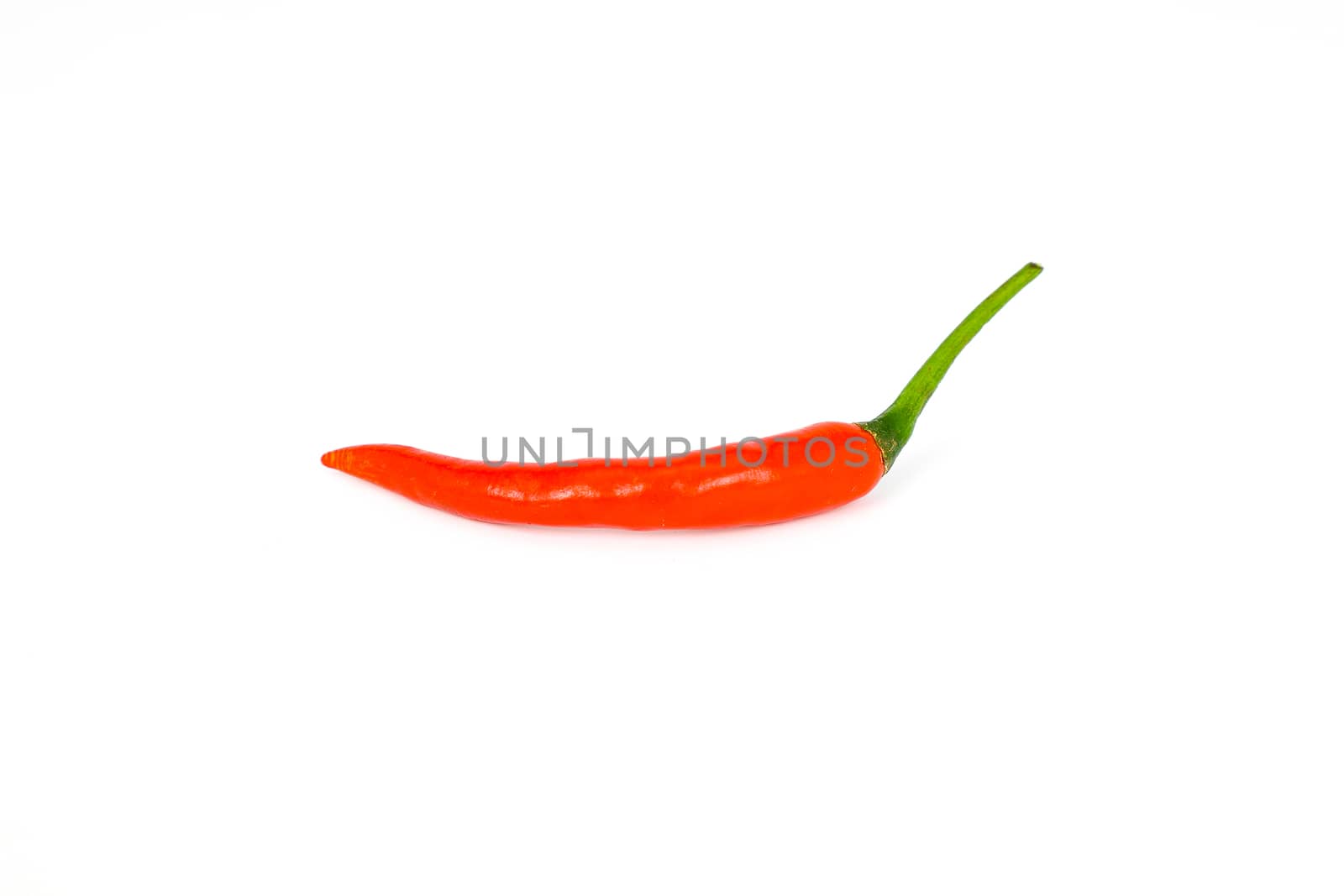 top view of fresh red chili isolated on white background