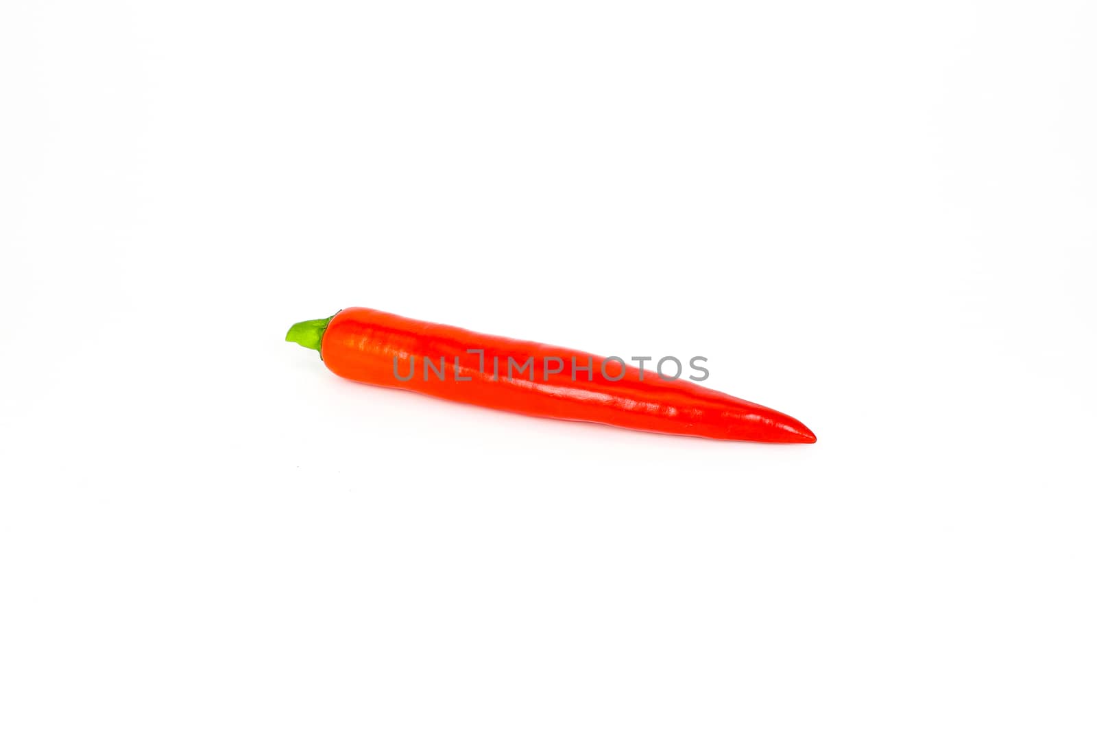 top view of fresh red chili isolated on white background