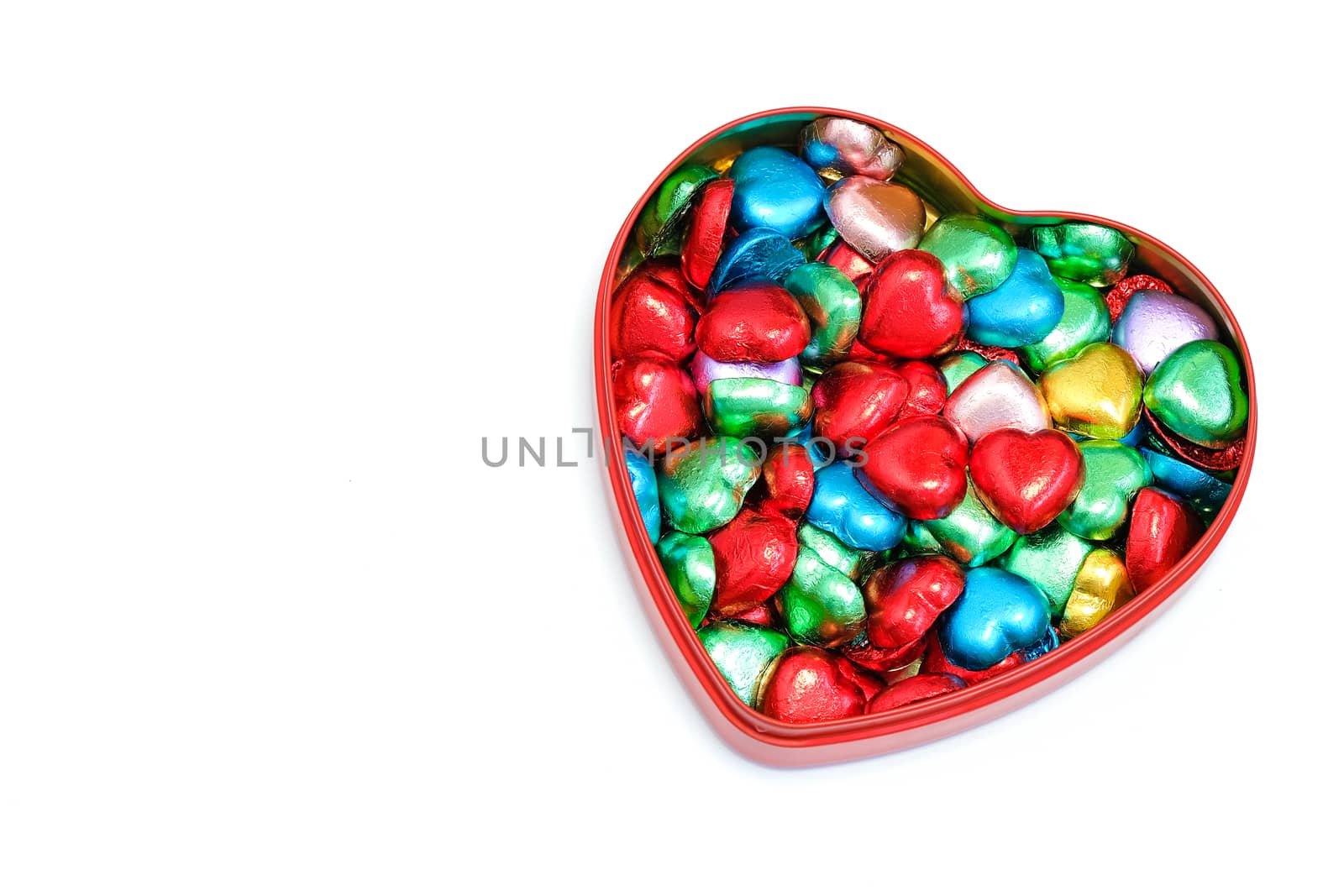 a box of heart-shaped chocolate candies by Nawoot