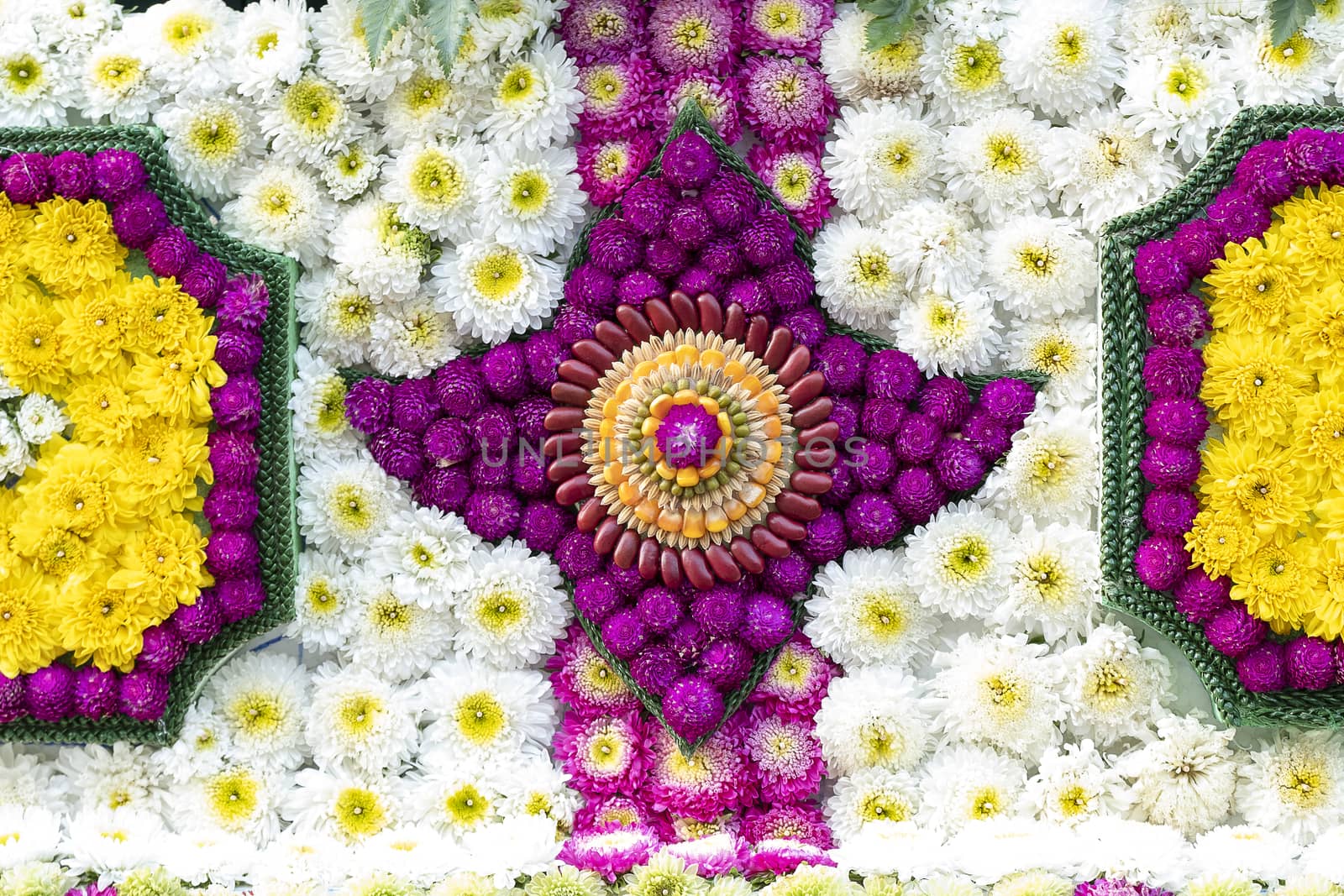 intricate patterns using flowers and seeds by Nawoot