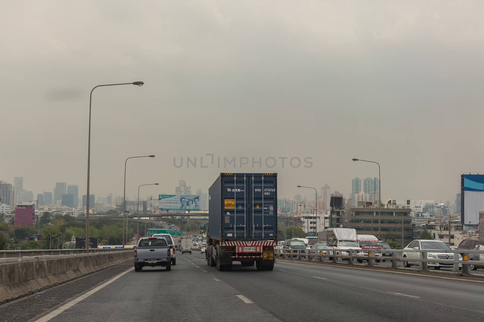 Bangkok, Thailand - May 14, 2016 : Transportation in Bangkok city. Bangkok is the capital and the most populous city of Thailand.