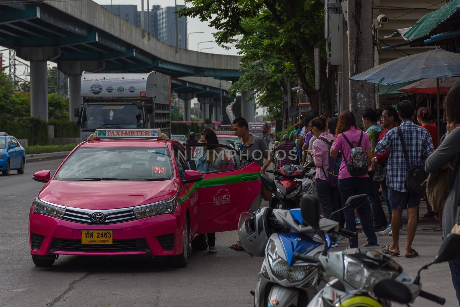 Bangkok, Thailand - May 28, 2016 : Transportation in Bangkok city. Bangkok is the capital and the most populous city of Thailand.