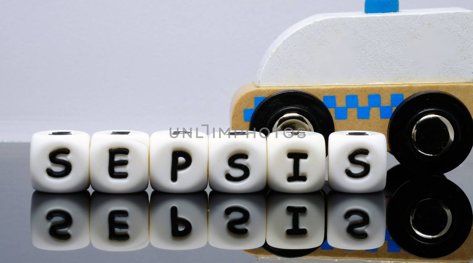 Alphabet letters spelling a word sepsis by Nawoot